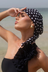 Alara | Black Polka Dot Chiffon Scarf