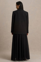 Spencer | Black Chiffon Pleated Maxi Skirt