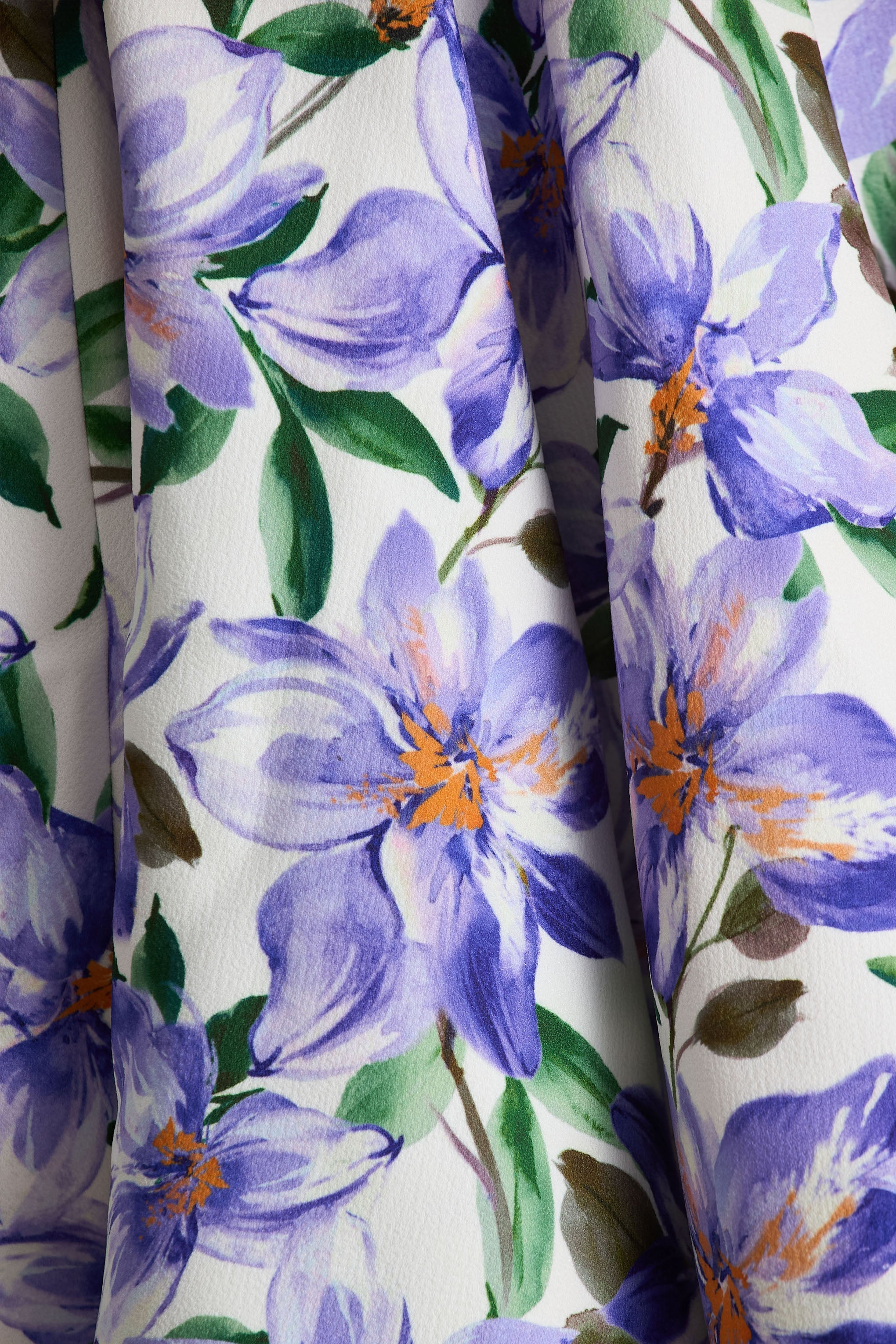 Gabrielle | Purple Lily Print Boat-Neck Skater Mini Dress