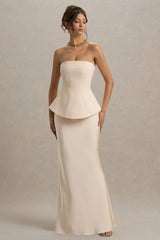 Ohio | Champagne Strapless Corset Maxi Dress