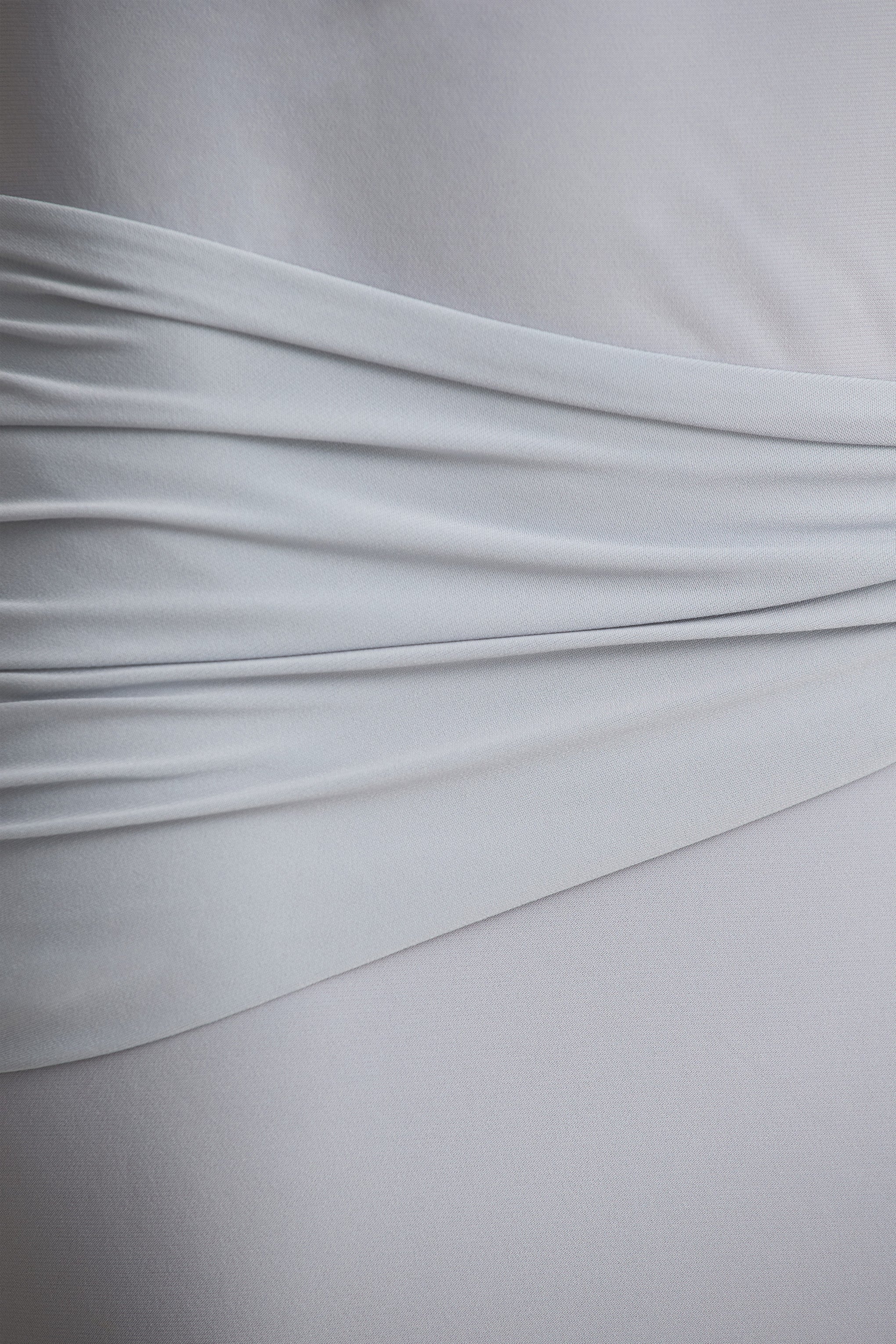 Bonnie | Blue Asymmetric-Neck Maxi Dress With Open-Back