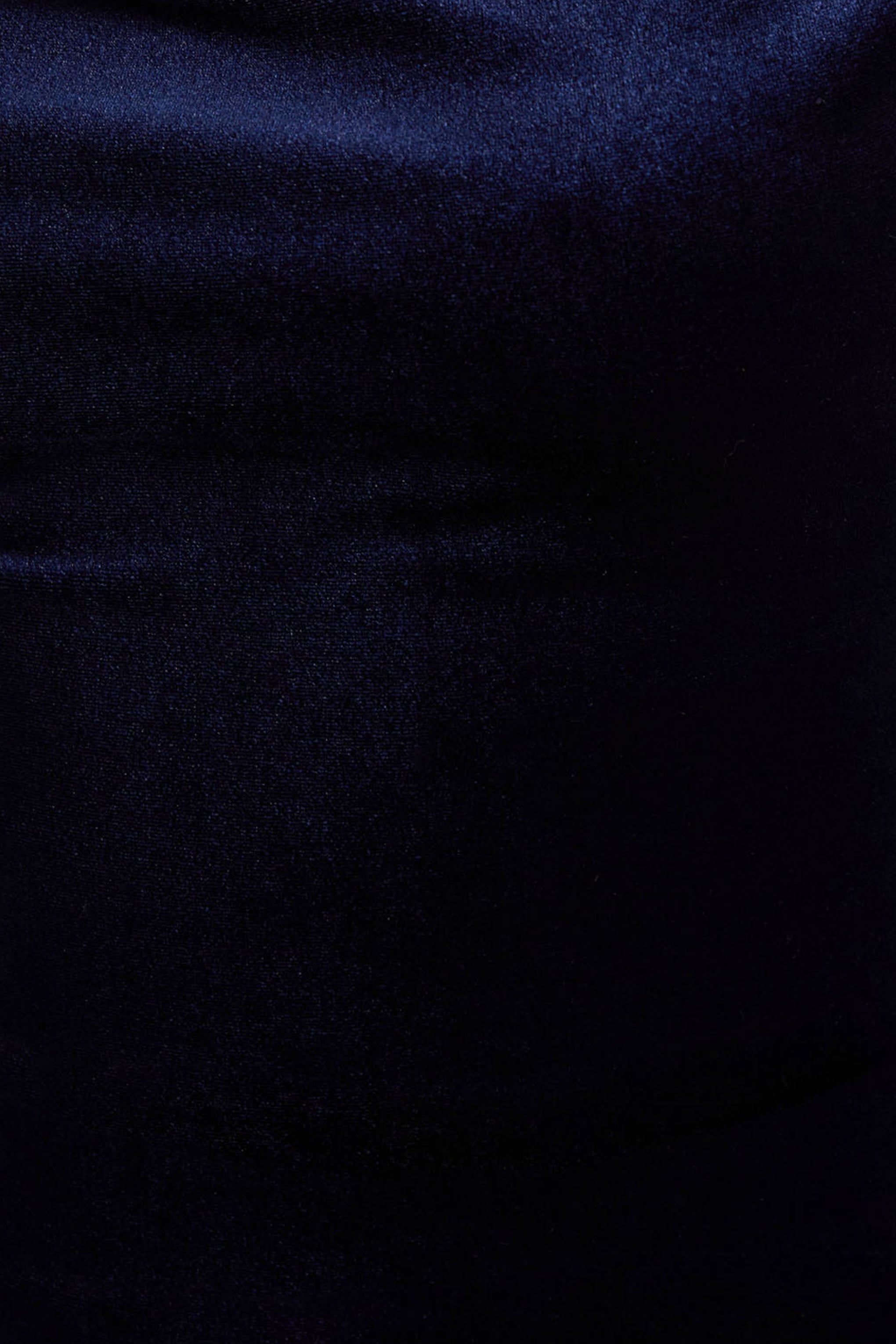 Carella | Navy Velvet Twisted Asymmetric Midi Dress