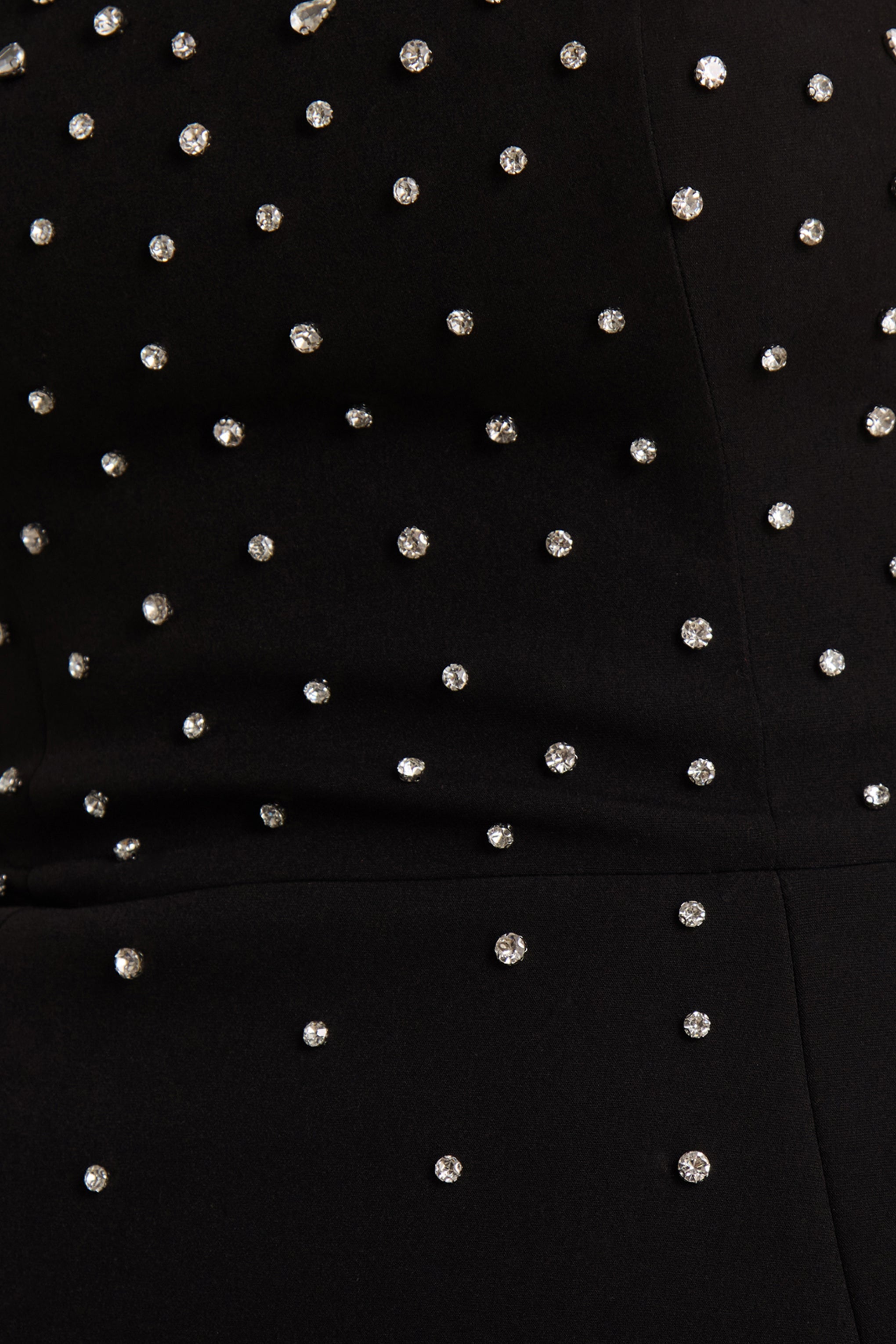 Visionary | Black Bandeau Mini Dress With Embellished Detailing