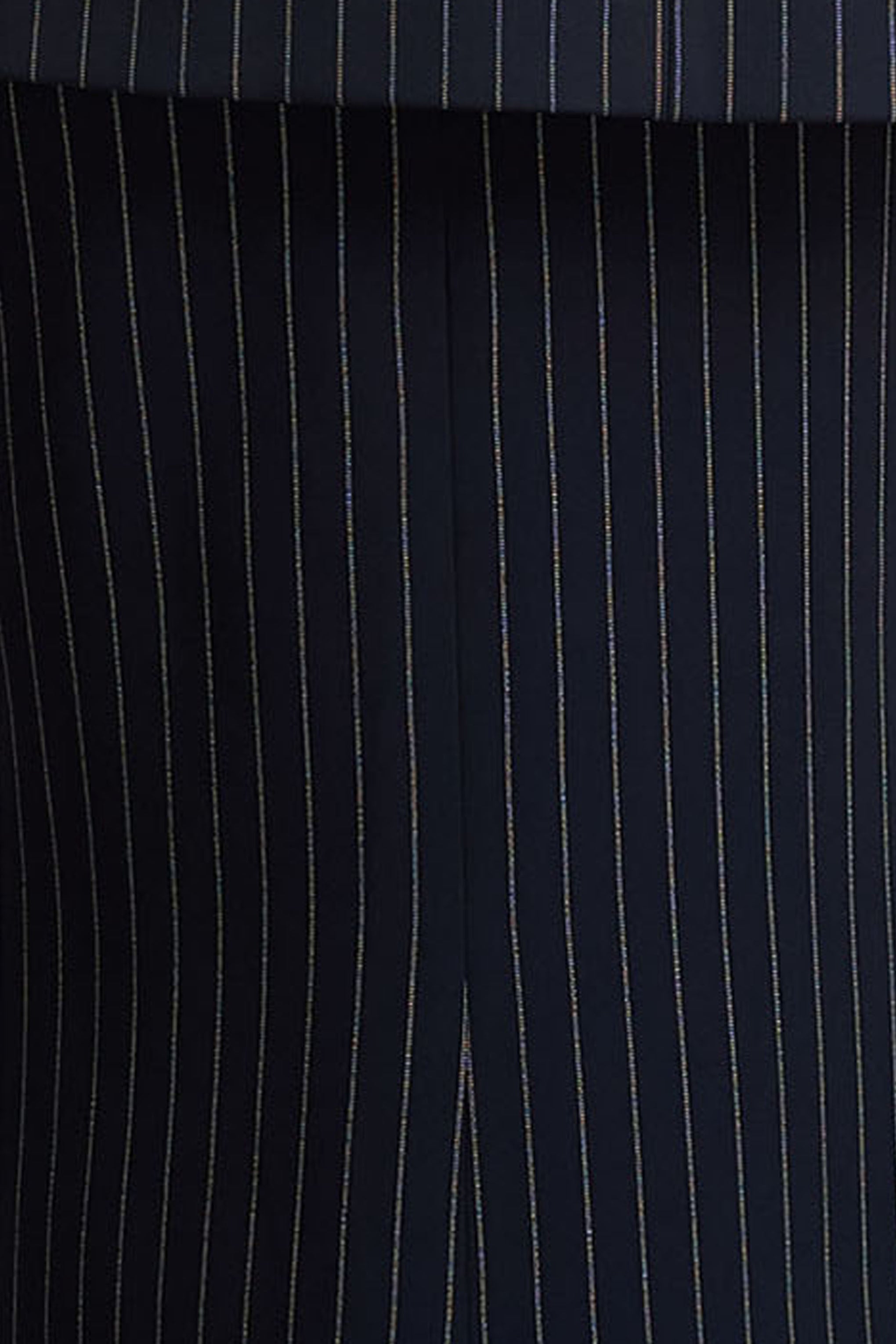 Elana | Navy Pinstripe Maxi Skirt With Front-High Split