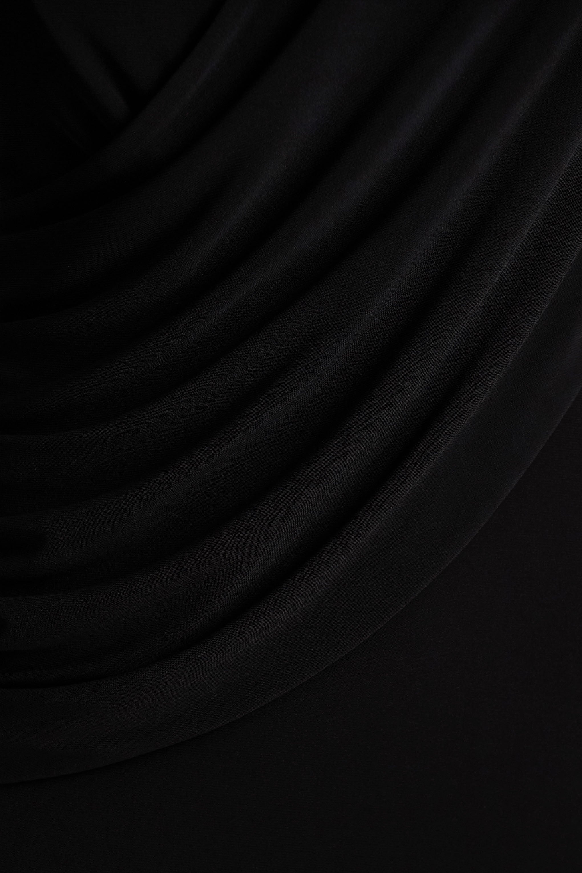 Daphira | Black Extreme-Plunge Neck Maxi Dress