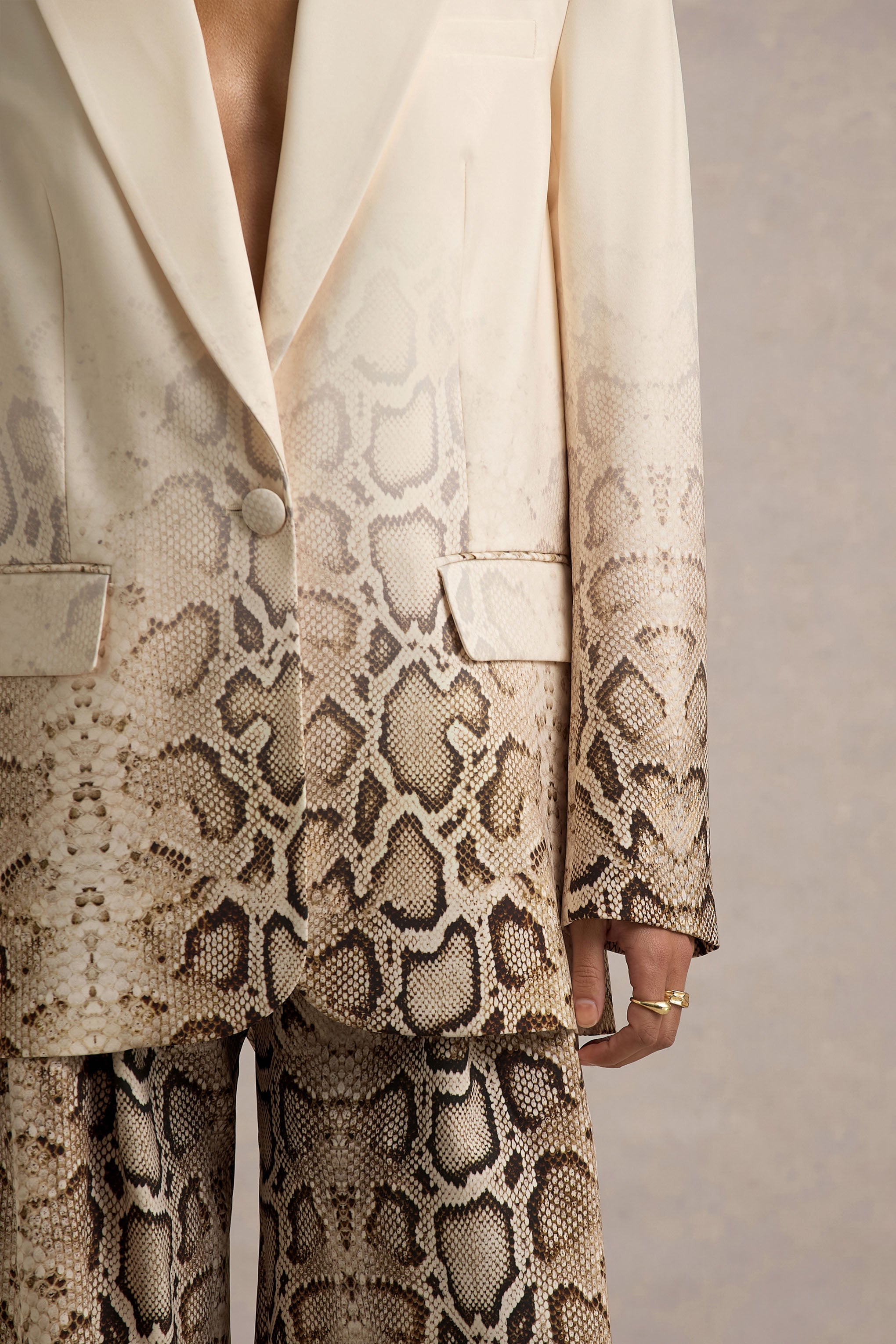 Shaniya | Snake Print Wide-Leg Trousers