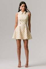 Little Star | Cream Embellished Boucle Tailored Mini Dress