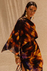 Elysia | Smoke Print Asymmetric Crop Top