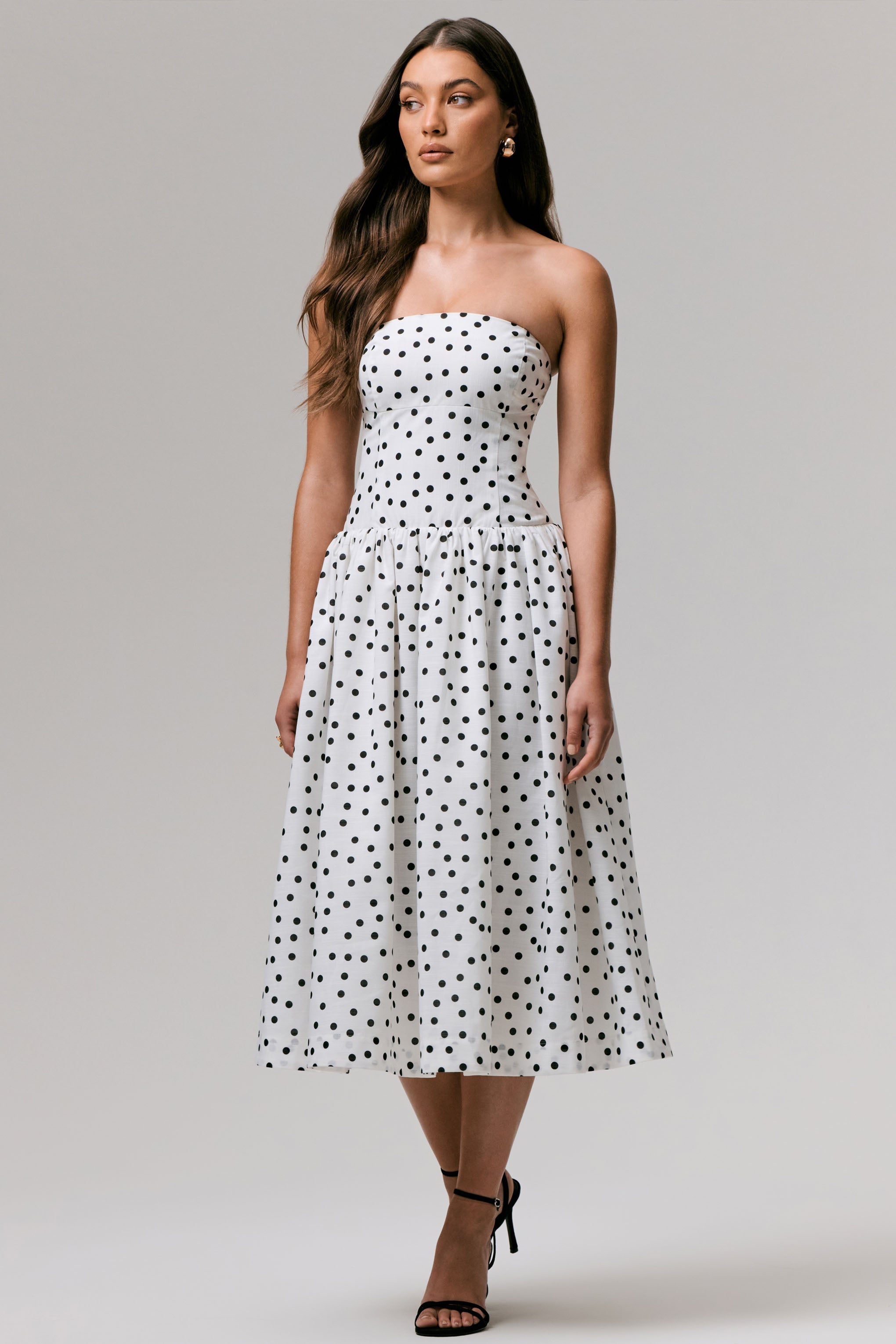 Triumph | Polka Dot Bandeau Midi Dress