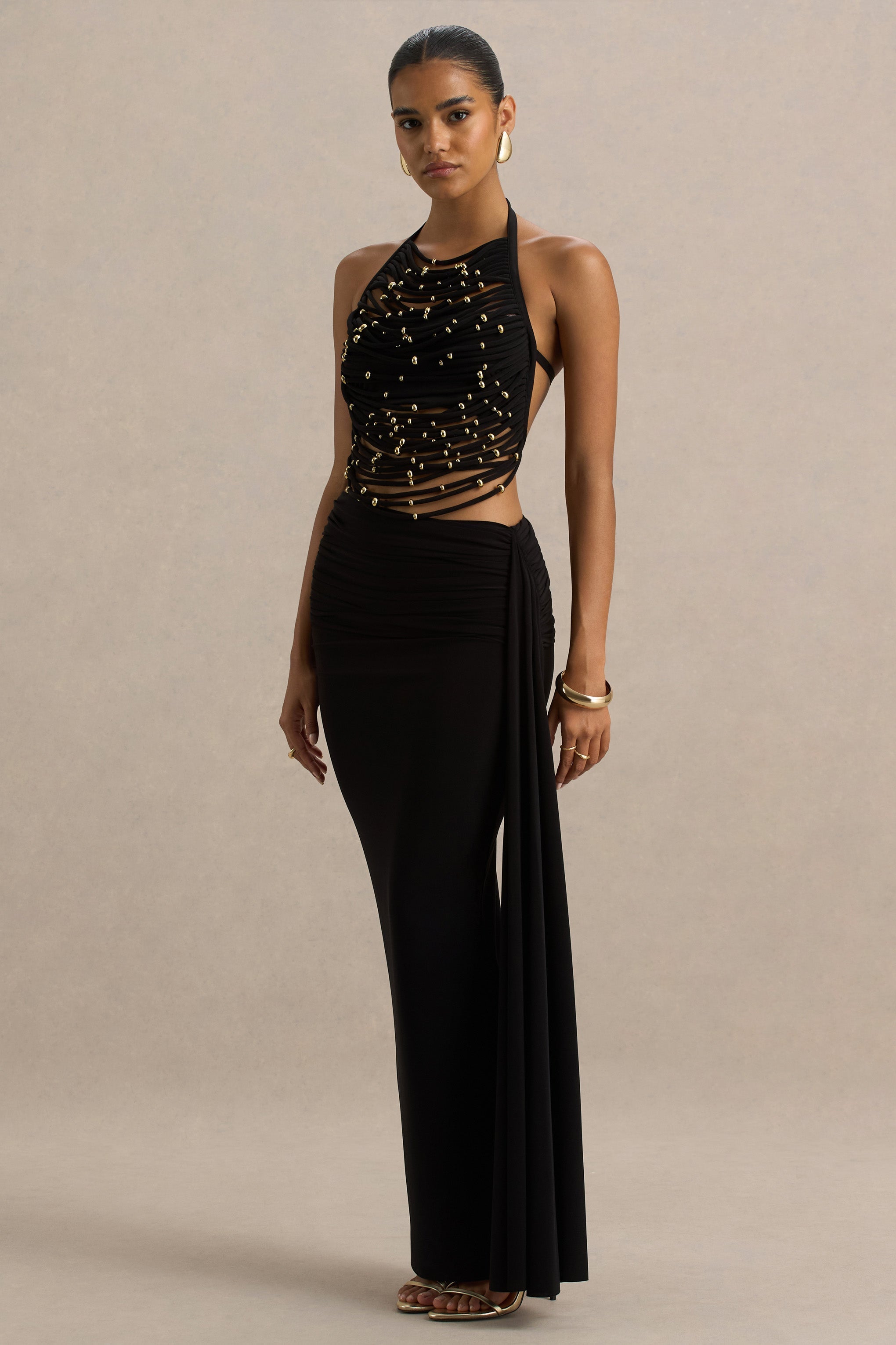 Joi | Black Maxi Skirt With Sash Detail