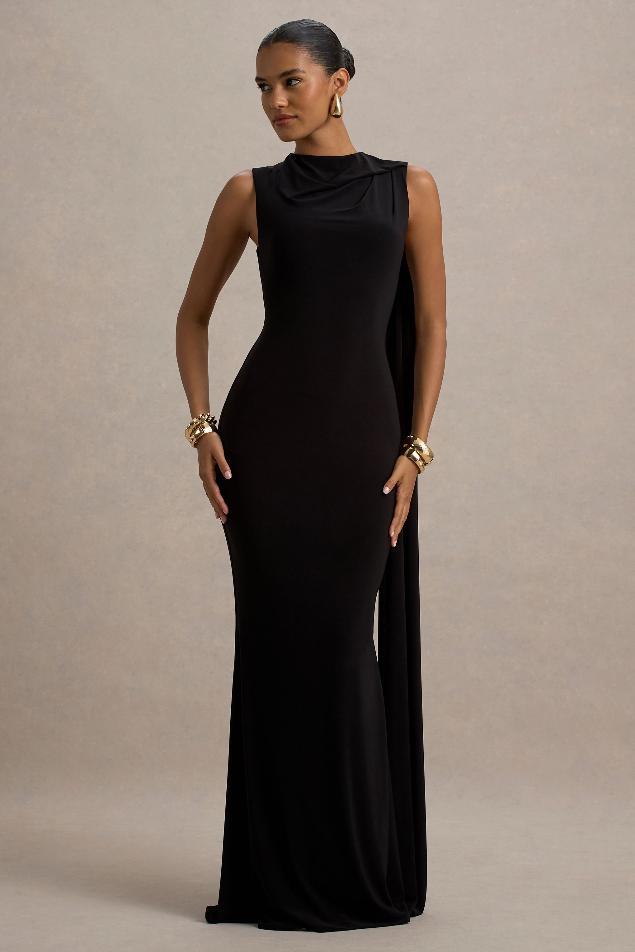 Mia | Black Maxi Dress With Sash