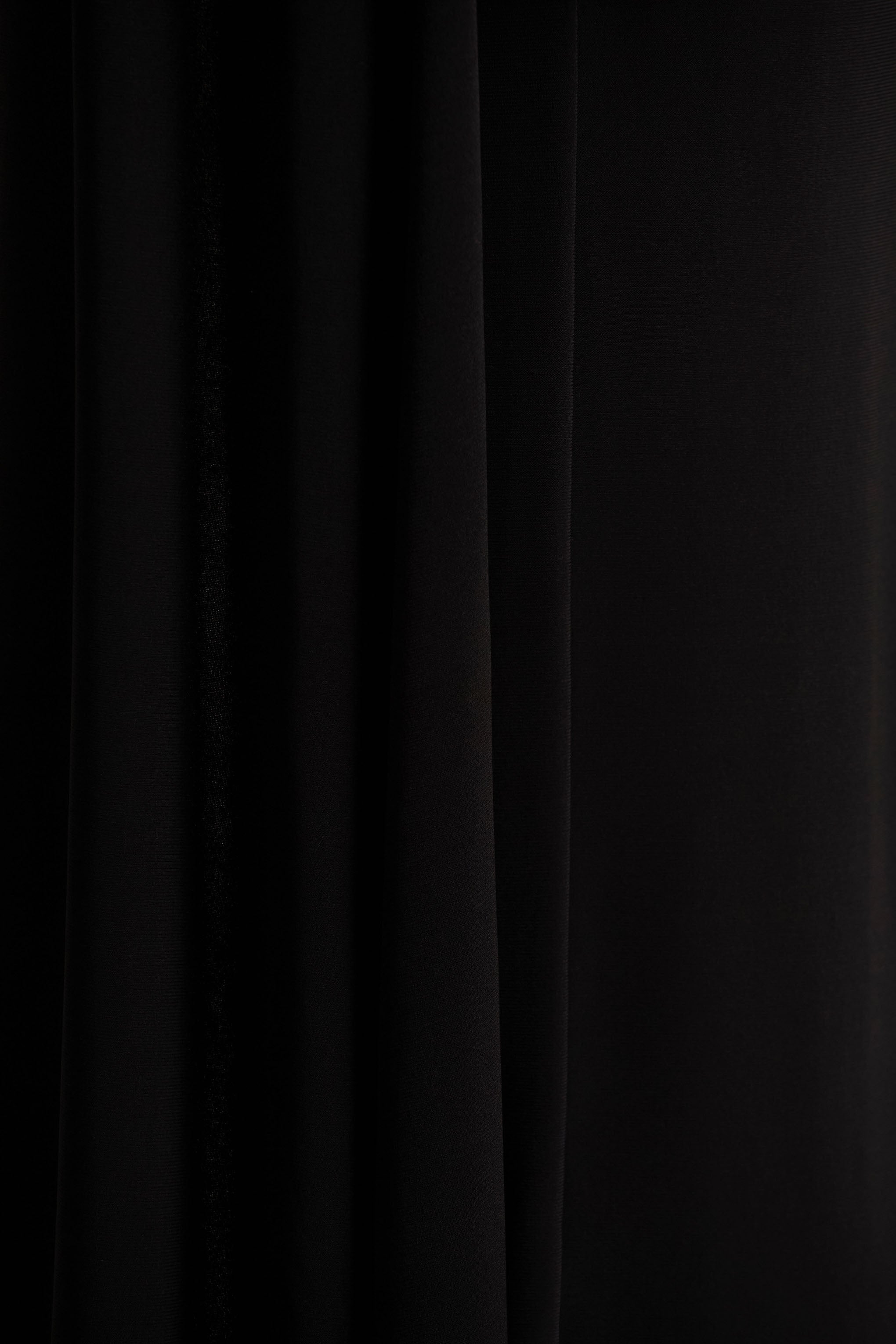 Dawn | Black High-Neck Maxi Dress With One Long Cape-Sleeve