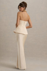 Ohio | Champagne Strapless Corset Maxi Dress