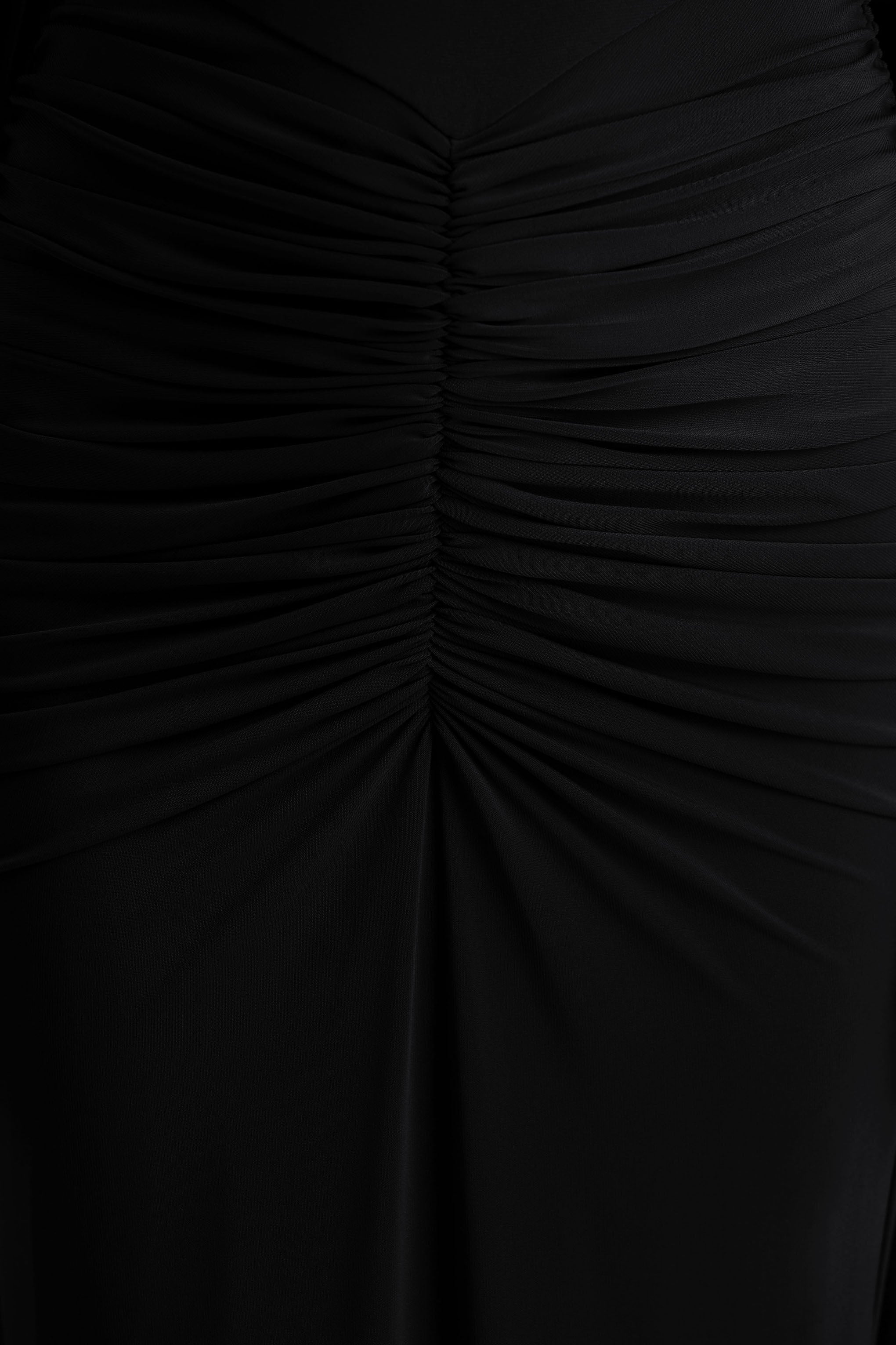 Premiere | Black Boat-Neck Maxi Dress With Open-Back And Cape-Sleeves