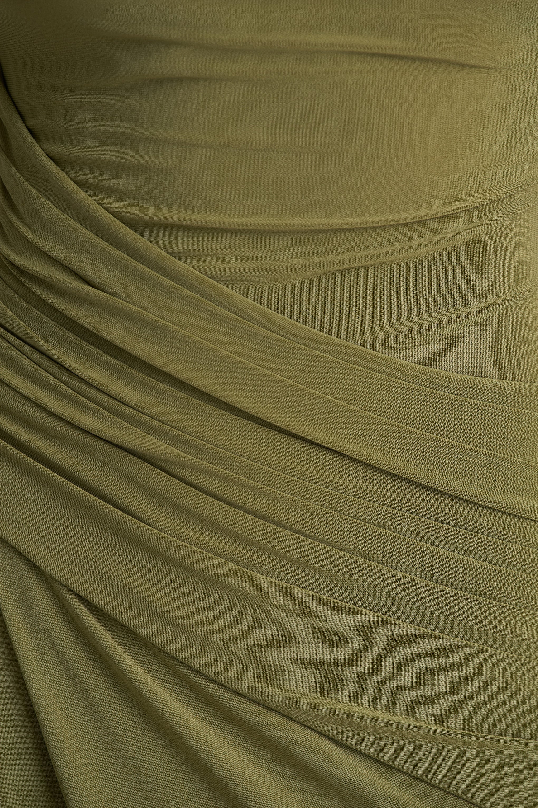 Zephyra | Olive High-Neck Wrapped Maxi Dress