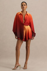 Gold Coast | Ombre Satin Shorts with Draw-String Detail