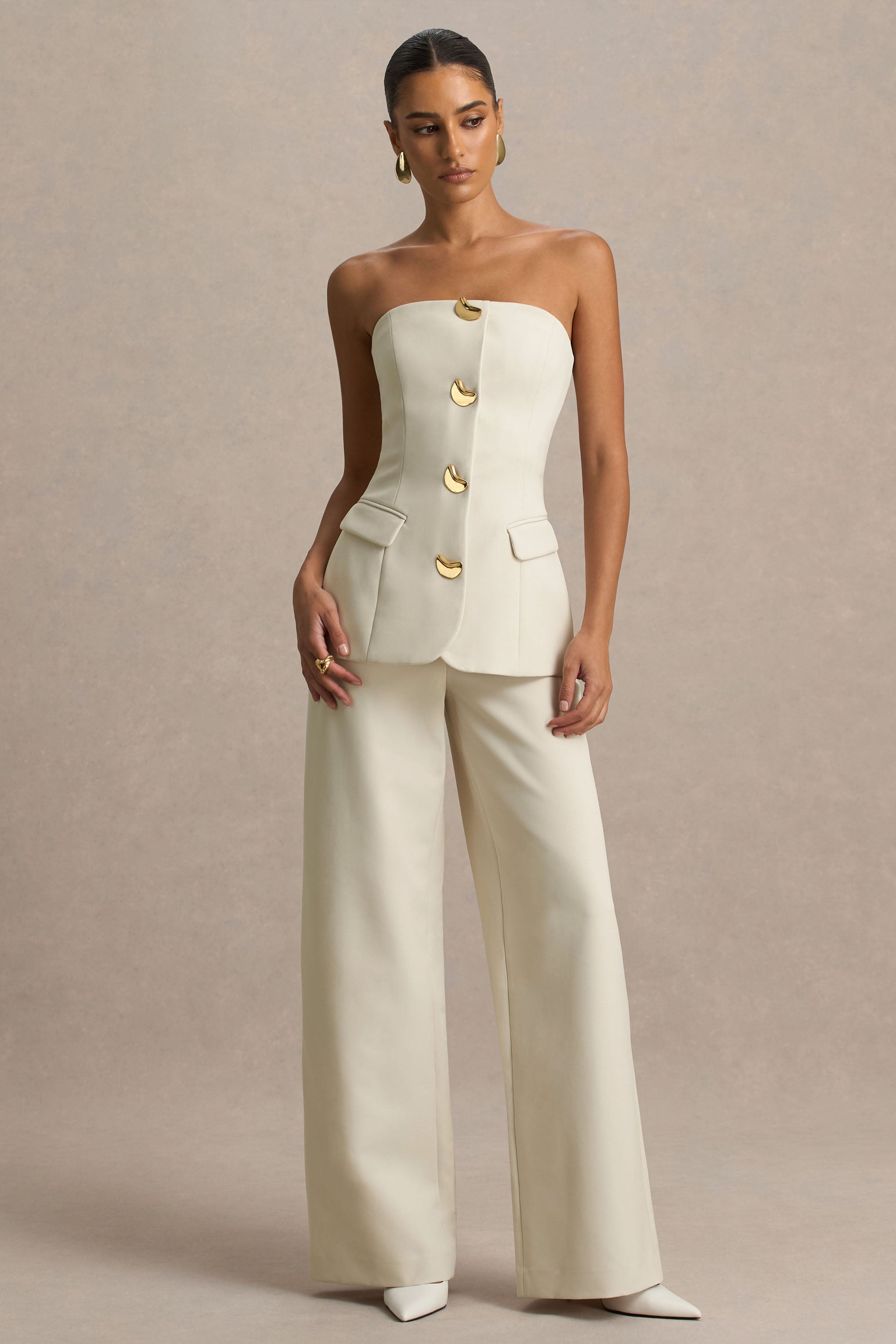 Zoey | Nude Bandeau Jumpsuit