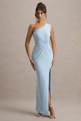 Galene | Powder Blue Asymmetric Wrap Maxi Dress