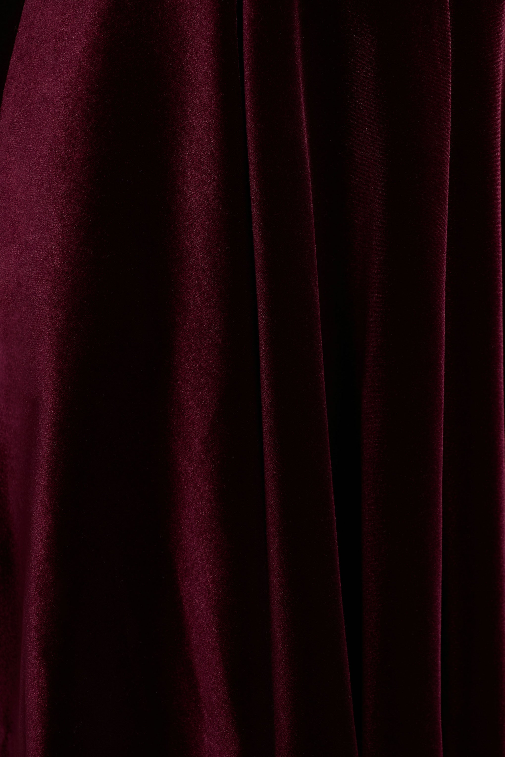 Mina | Burgundy Velvet And Satin Bandeau Skater Mini Dress