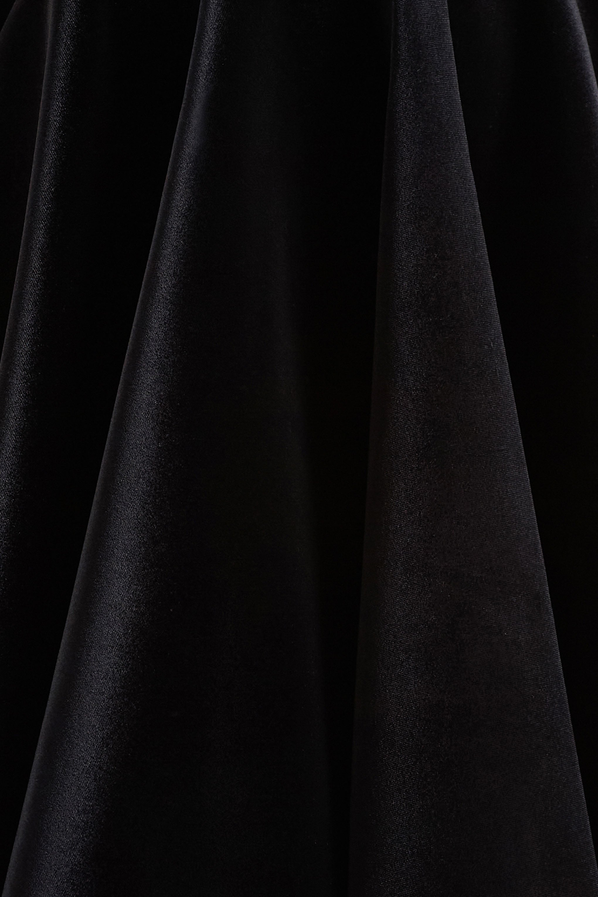 Priya | Black Velvet Mini Dress With Puff Sleeves