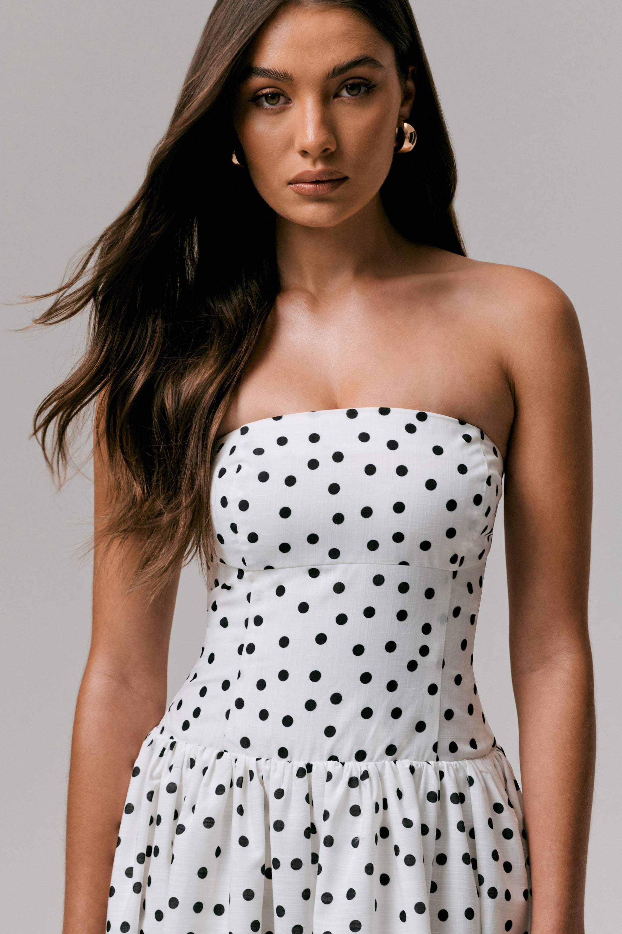 Triumph | Polka Dot Bandeau Midi Dress