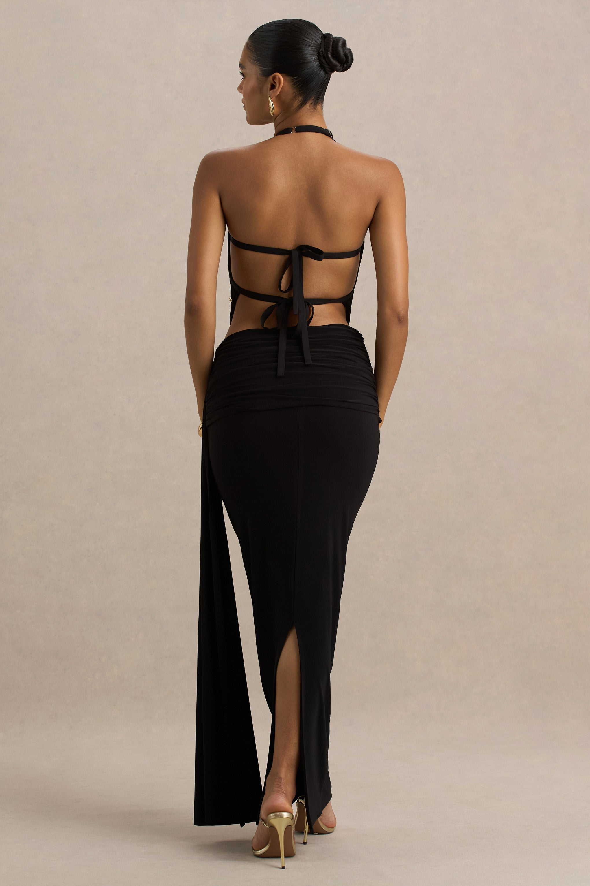 Joi | Black Maxi Skirt With Sash Detail