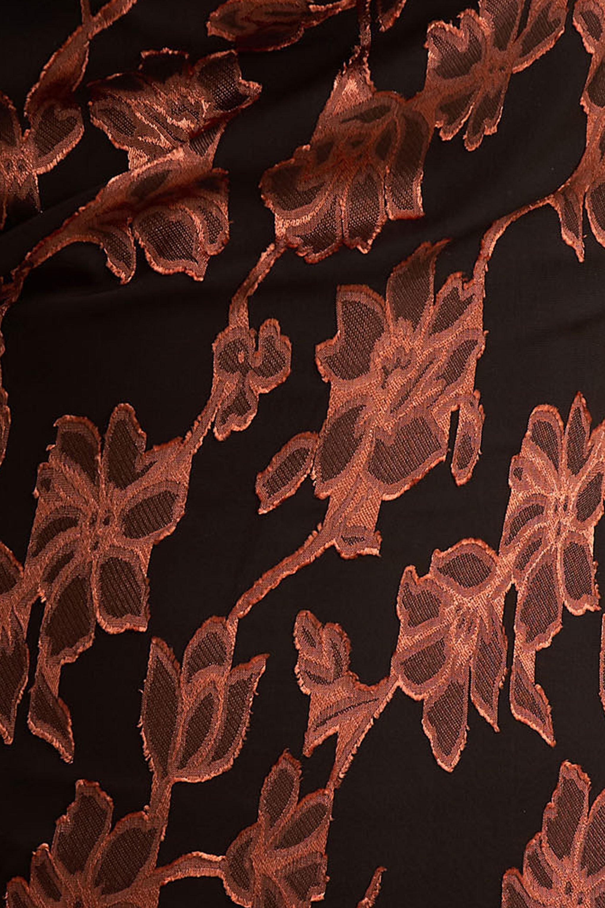 Mar | Black And Rust Cowl-Neck Maxi Dress With Bow Detail