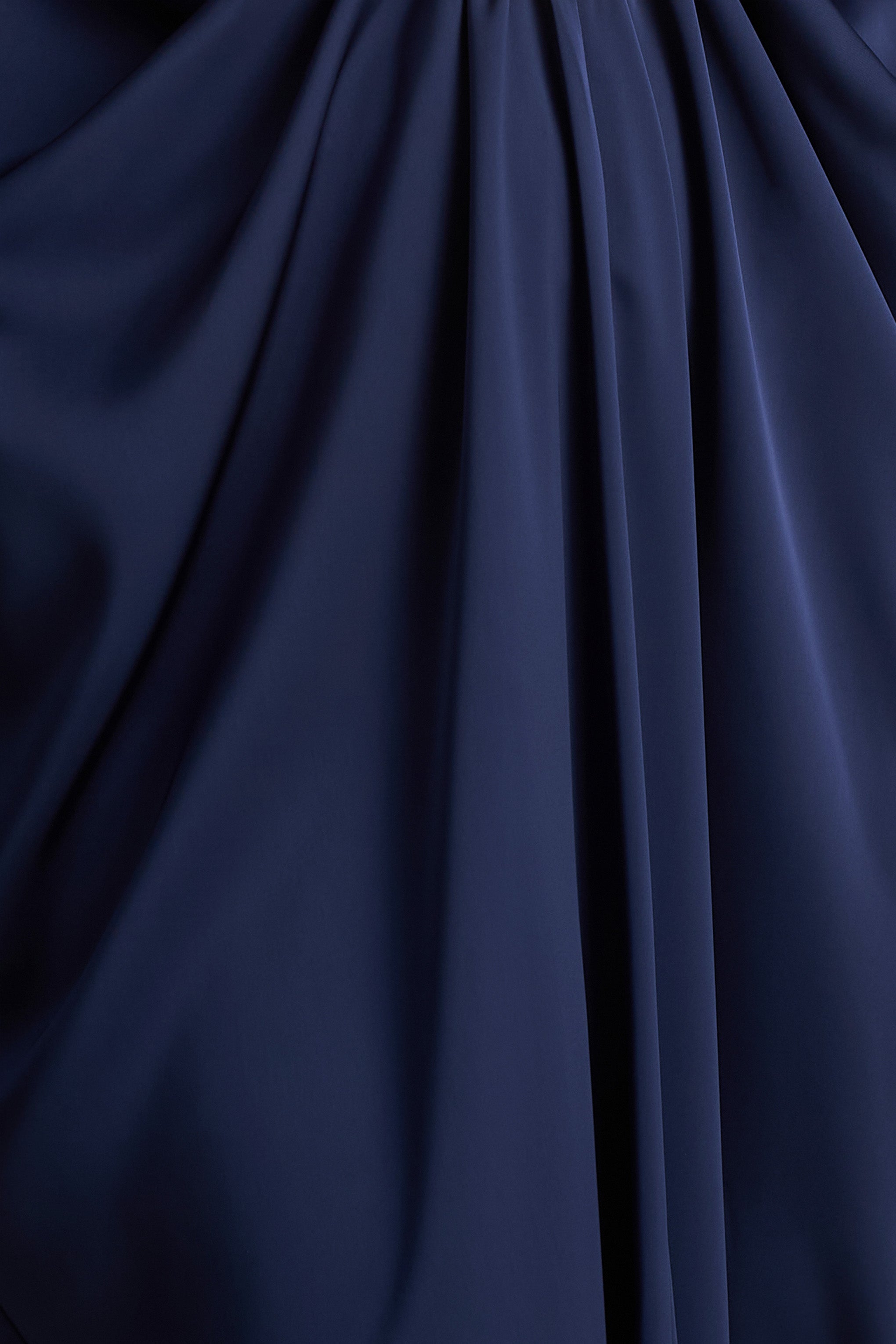 Tina | Navy Satin Plunge-Neck Embellished Maxi Dress
