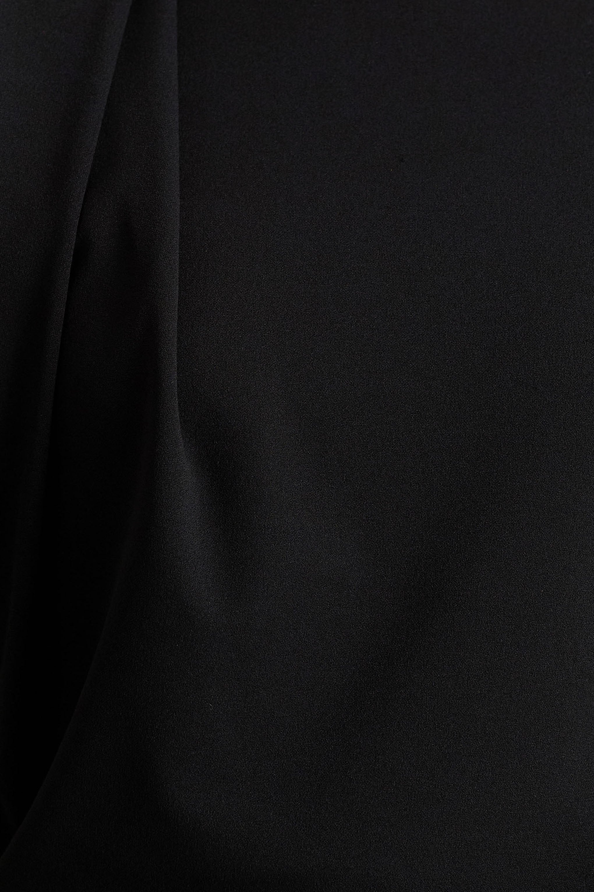 Tiff | Black Crew-Neck Jumpsuit With Draped Detailing