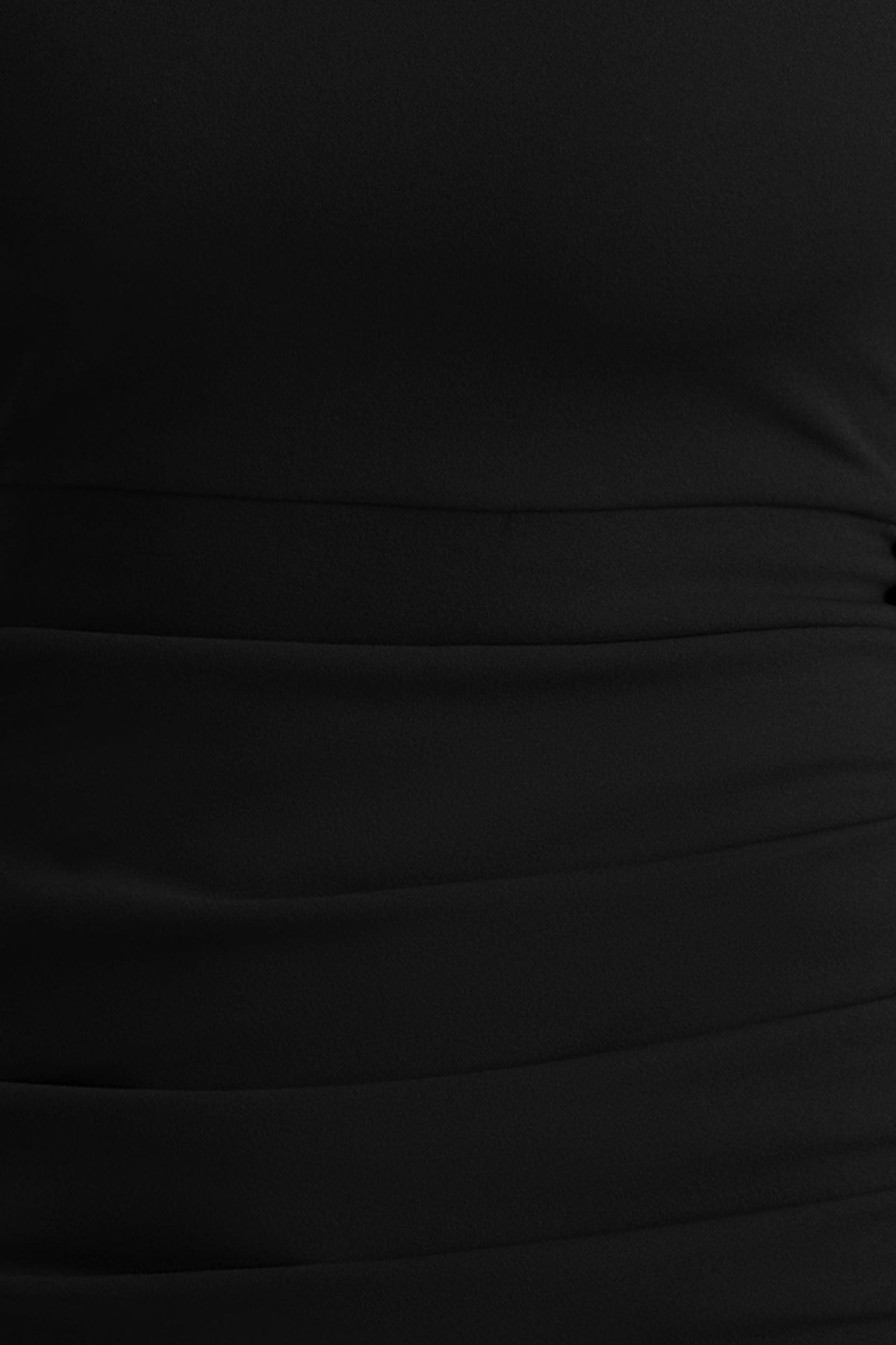 Zaya | Black Long Sleeve Mini Dress With Drape