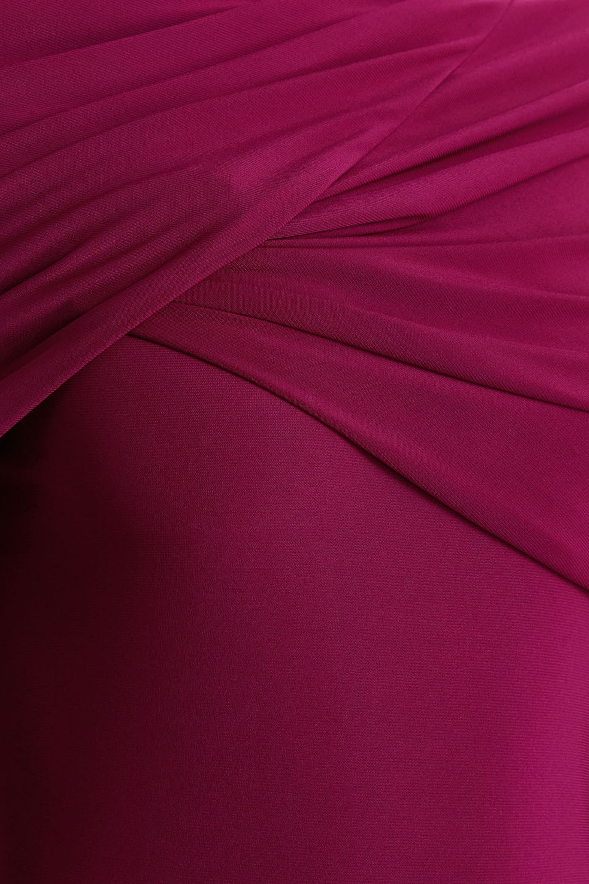 Aneira | Burgundy High-Neck Maxi Dress With Cape Sleeves