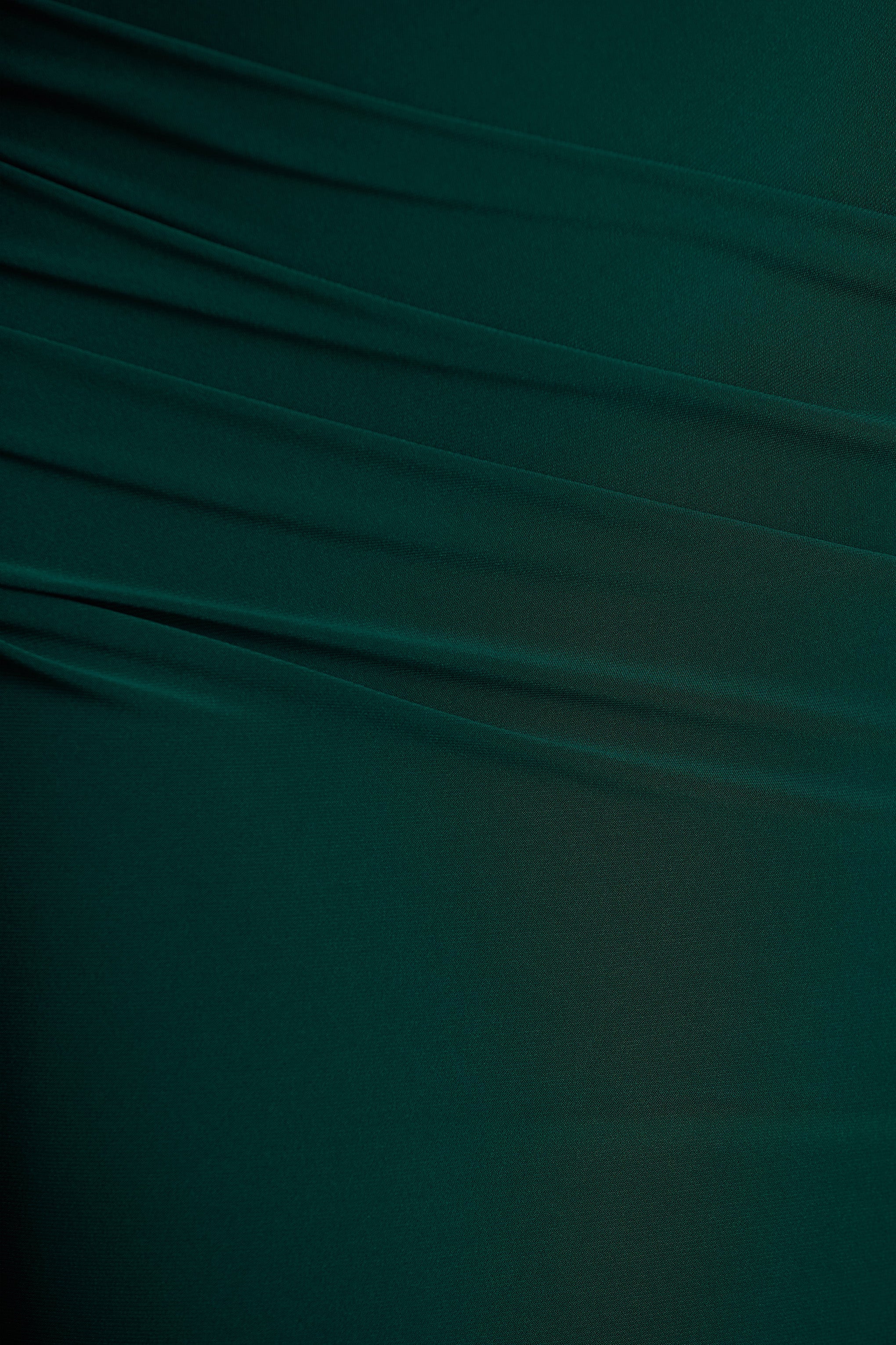 Magdelena | Bottle Green Asymmetric Cape Maxi Dress