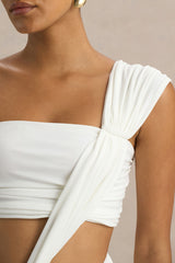 Wilma | White Asymmetric Micro-Mini Dress With Open-Back And Cut-Out Detail