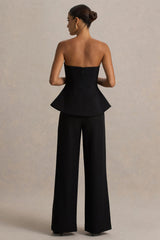 Silvia | Black Straight-Leg Trousers