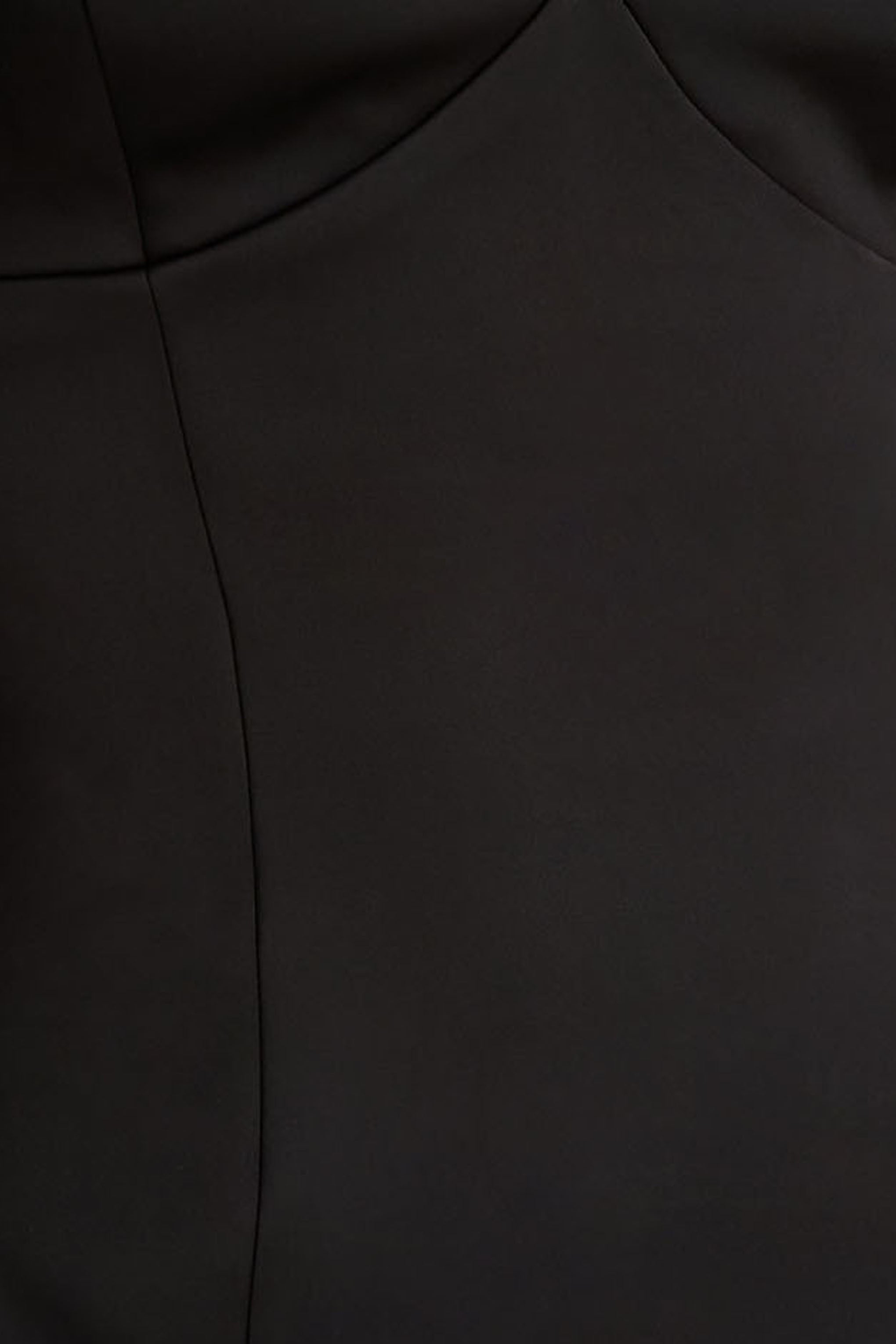 Elara | Black Satin Plunge-Neck Mini Dress