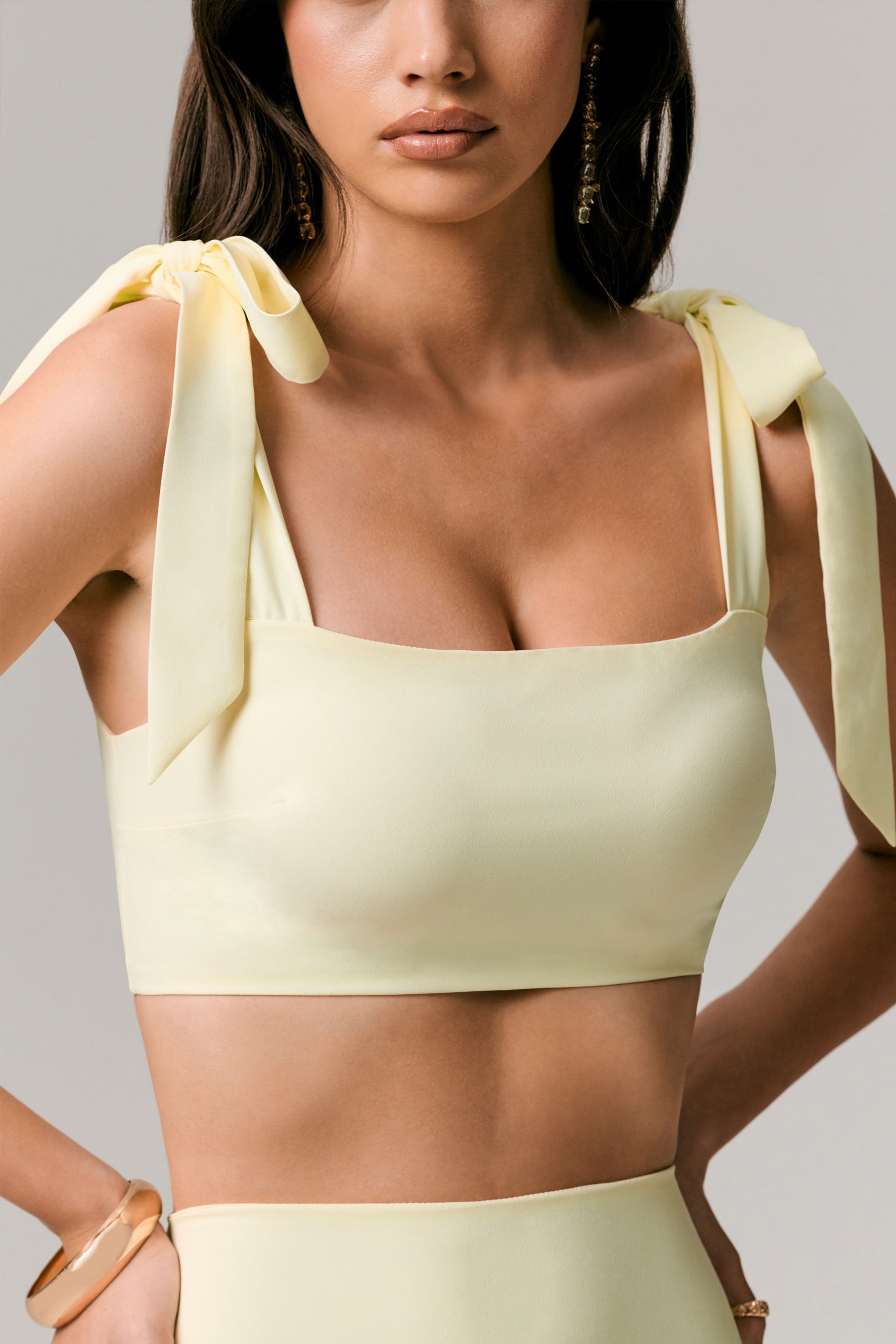 Elodie | Lemon Tie-Strap Crop Top