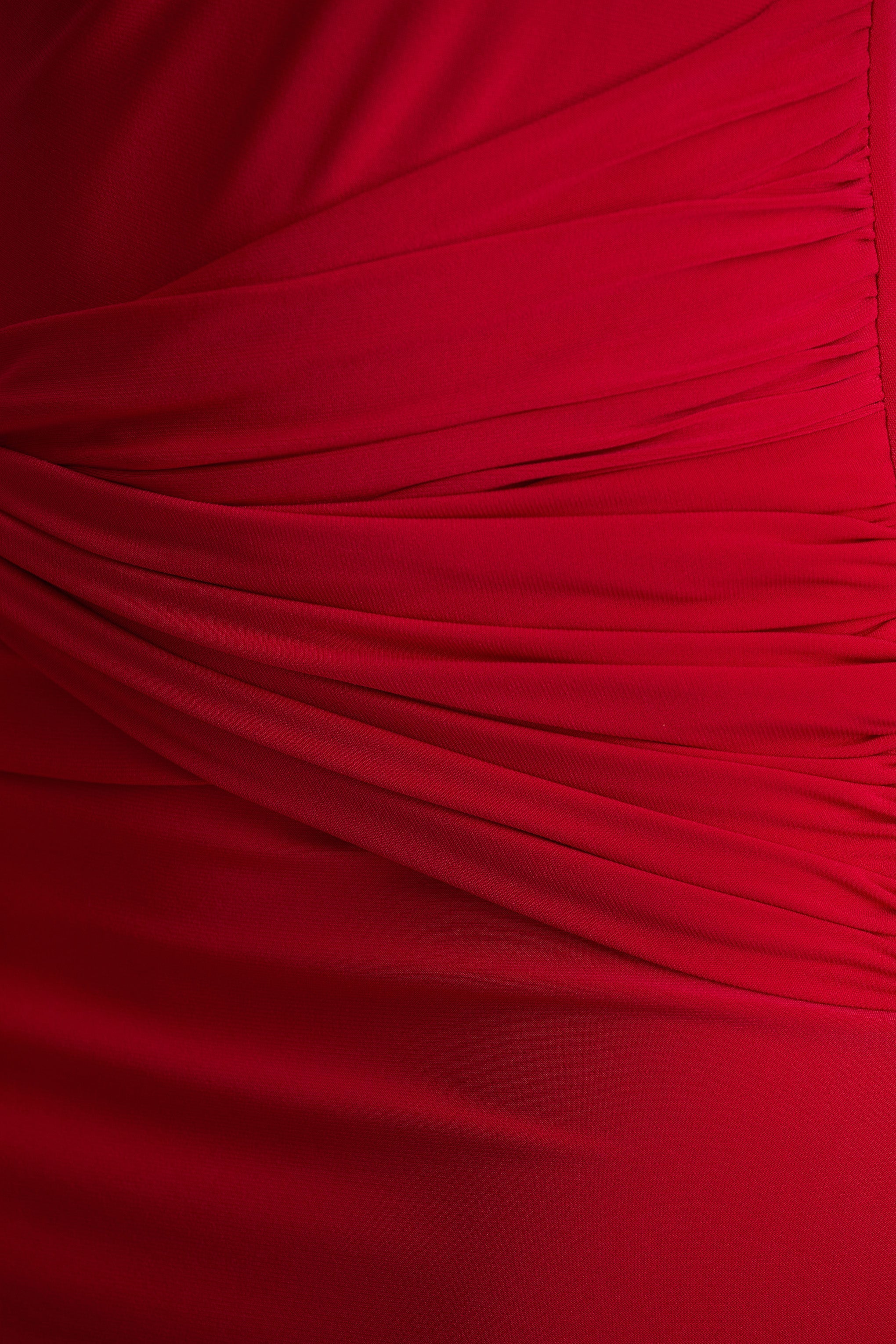 Neile | Red Crew-Neck Maxi Dress With Cut-Out and Sash Details