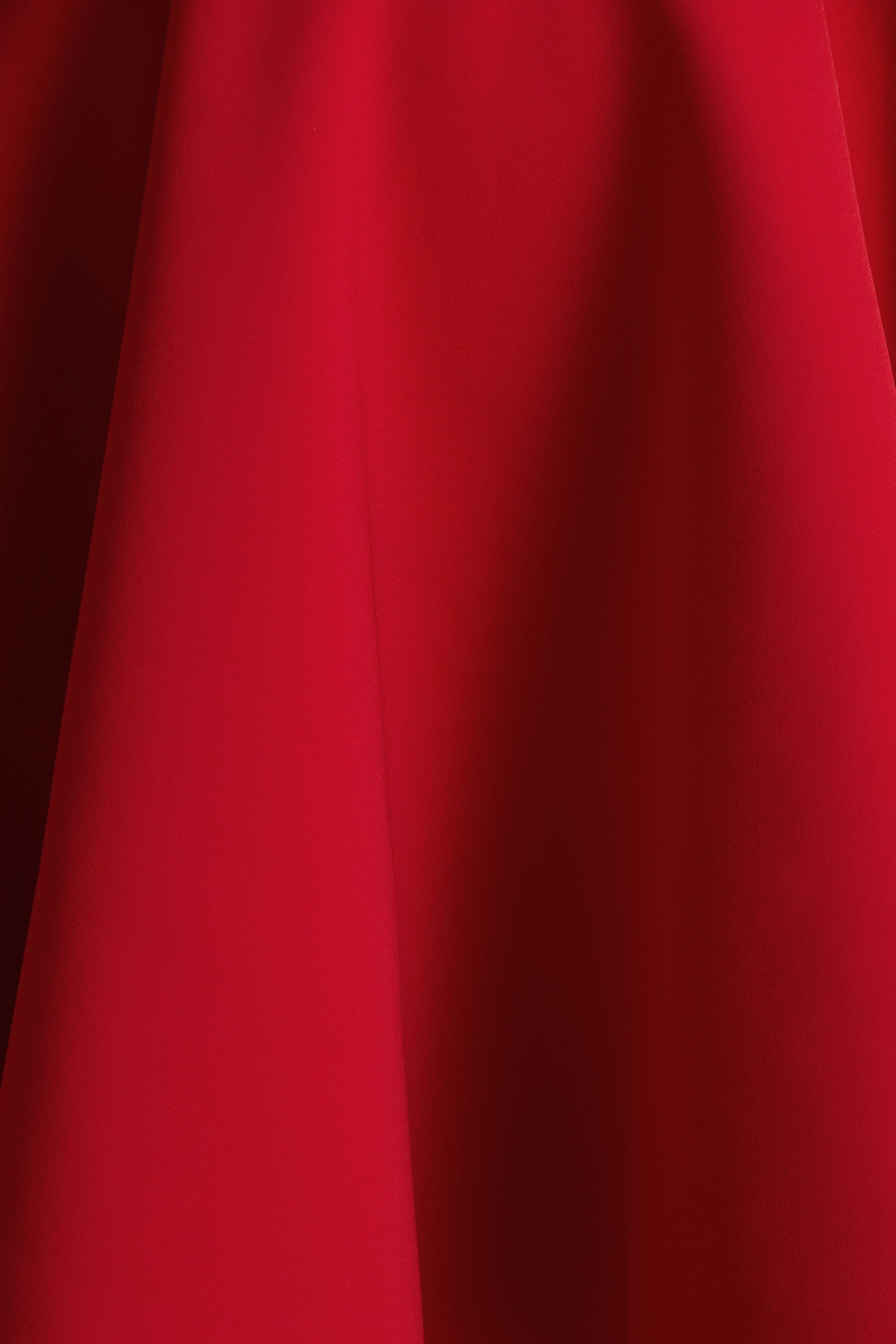 Astonish | Red Long-Sleeve Embellished Square-Neck Mini Dress With Volume Skirt