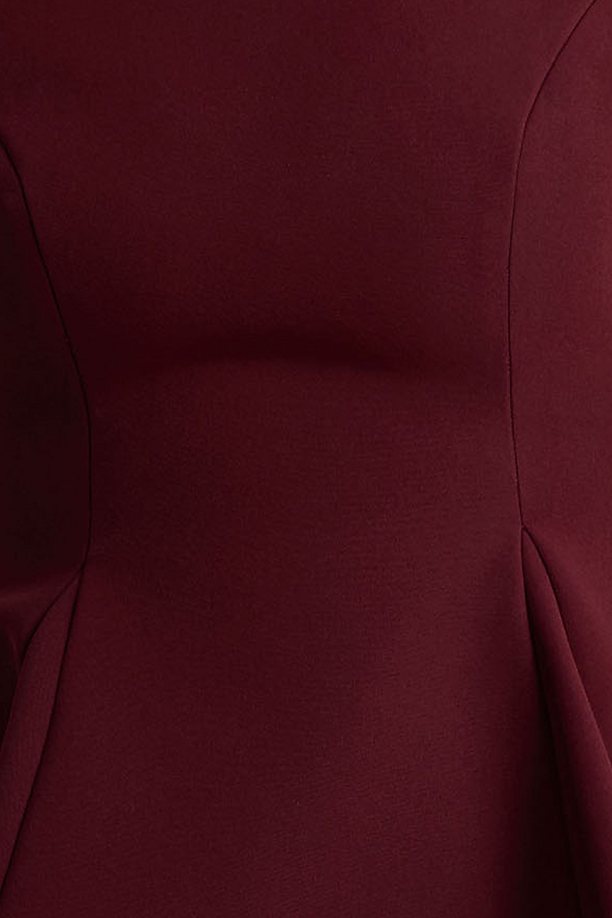 Eletta | Burgundy Embellished Crew-Neck Mini Dress