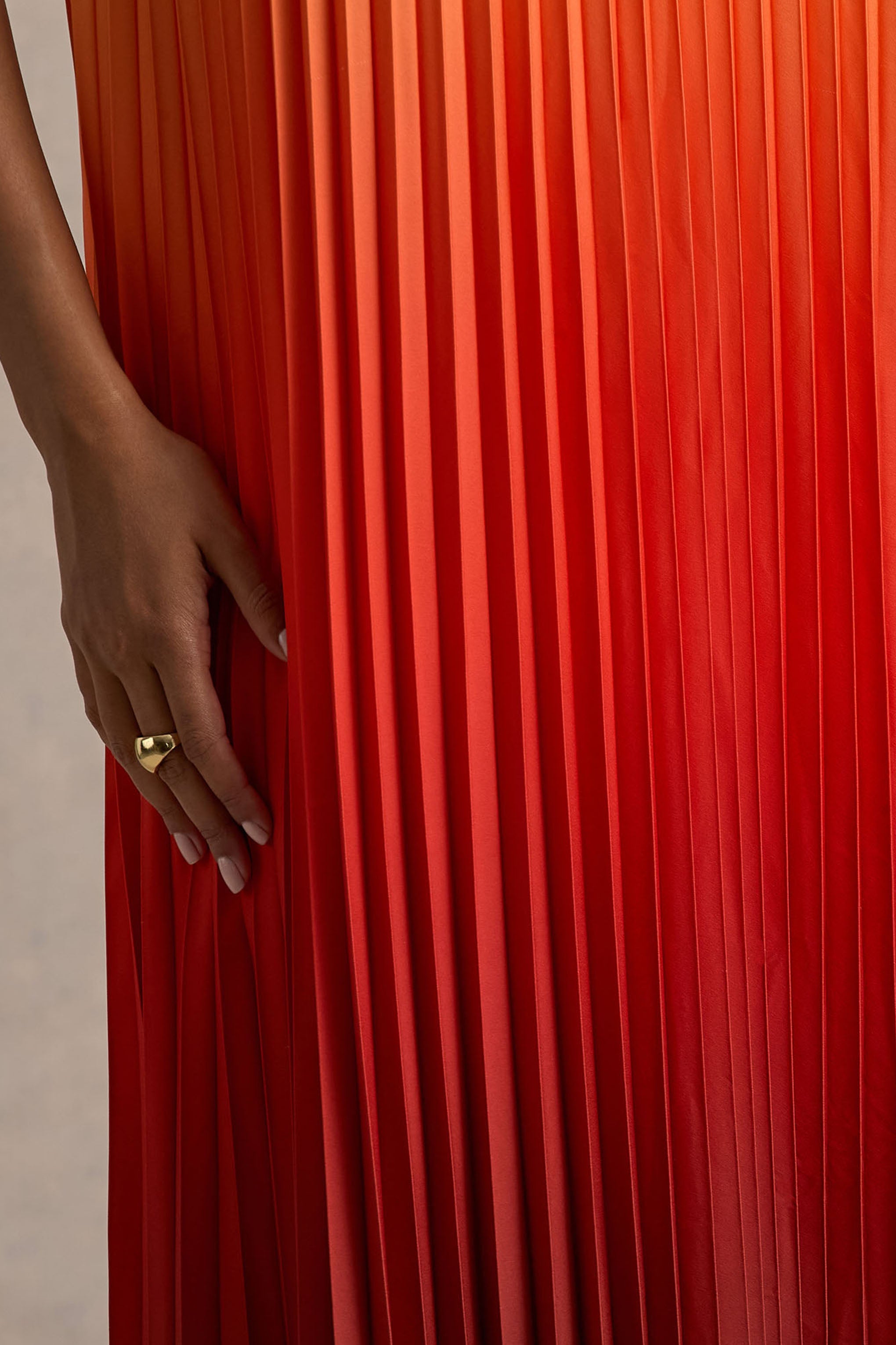 Anacapri | Orange Ombre Halter-Neck Backless Maxi Dress