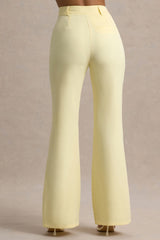 Jada | Lemon Tailored Flared-Leg Trousers