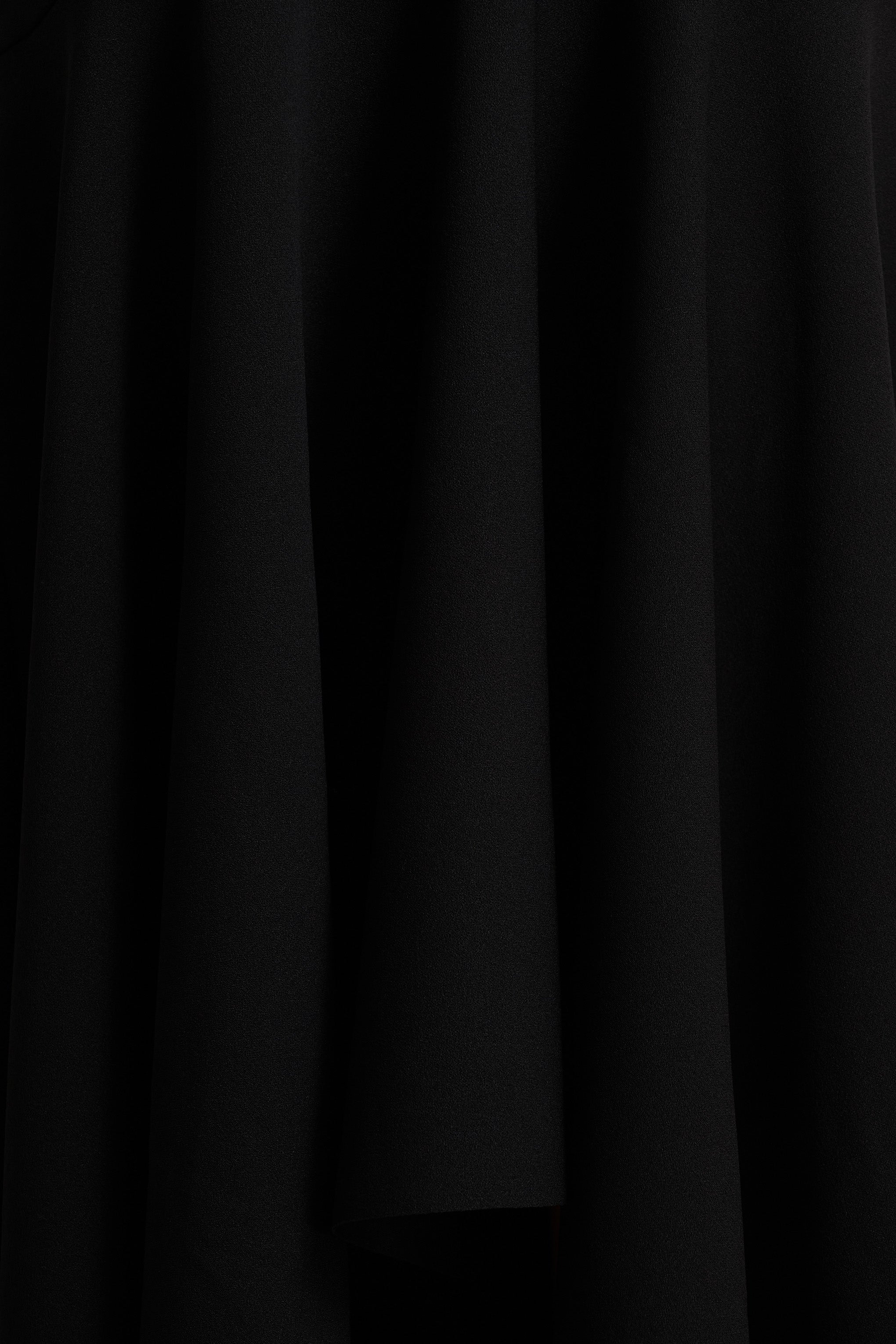 Everlasting | Black Bardot-Neck Maxi Dress With Pleated Detailing