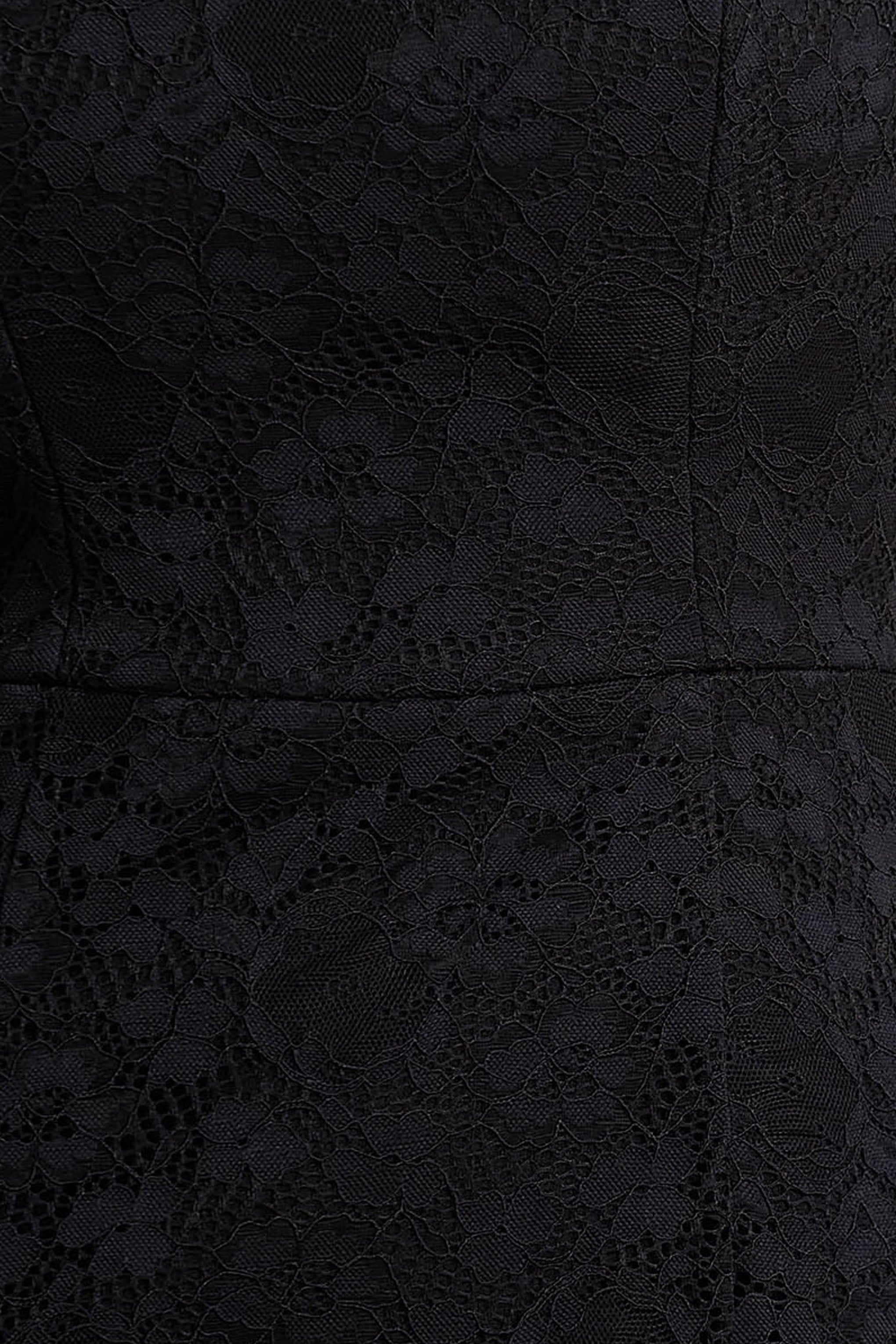 Alissa | Black Lace Square-Neck Midi Dress