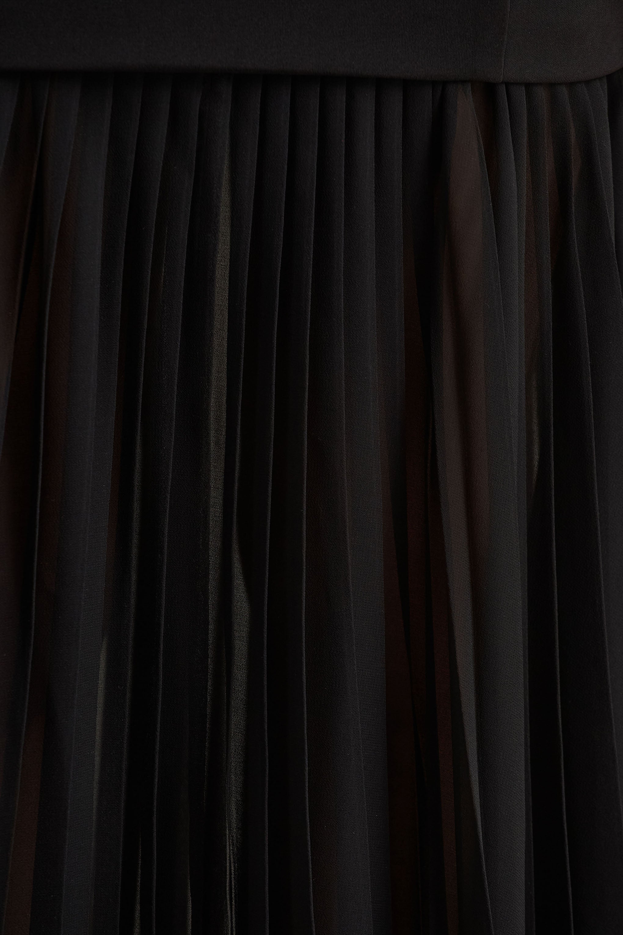 Jaquetta | Black Belted Maxi Dress With Pleated Chiffon Skirt