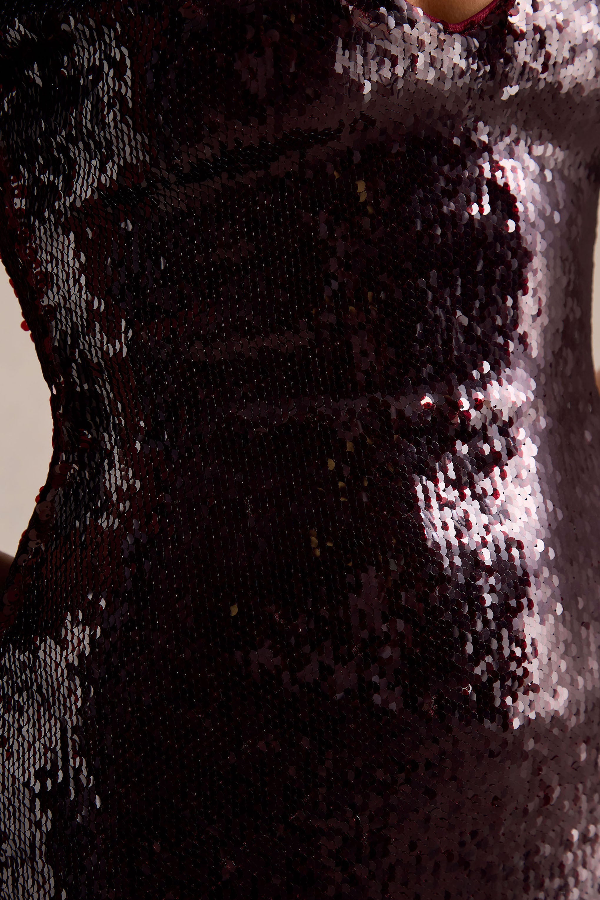 Lenor | Burgundy Plunge-Neck Maxi Dress