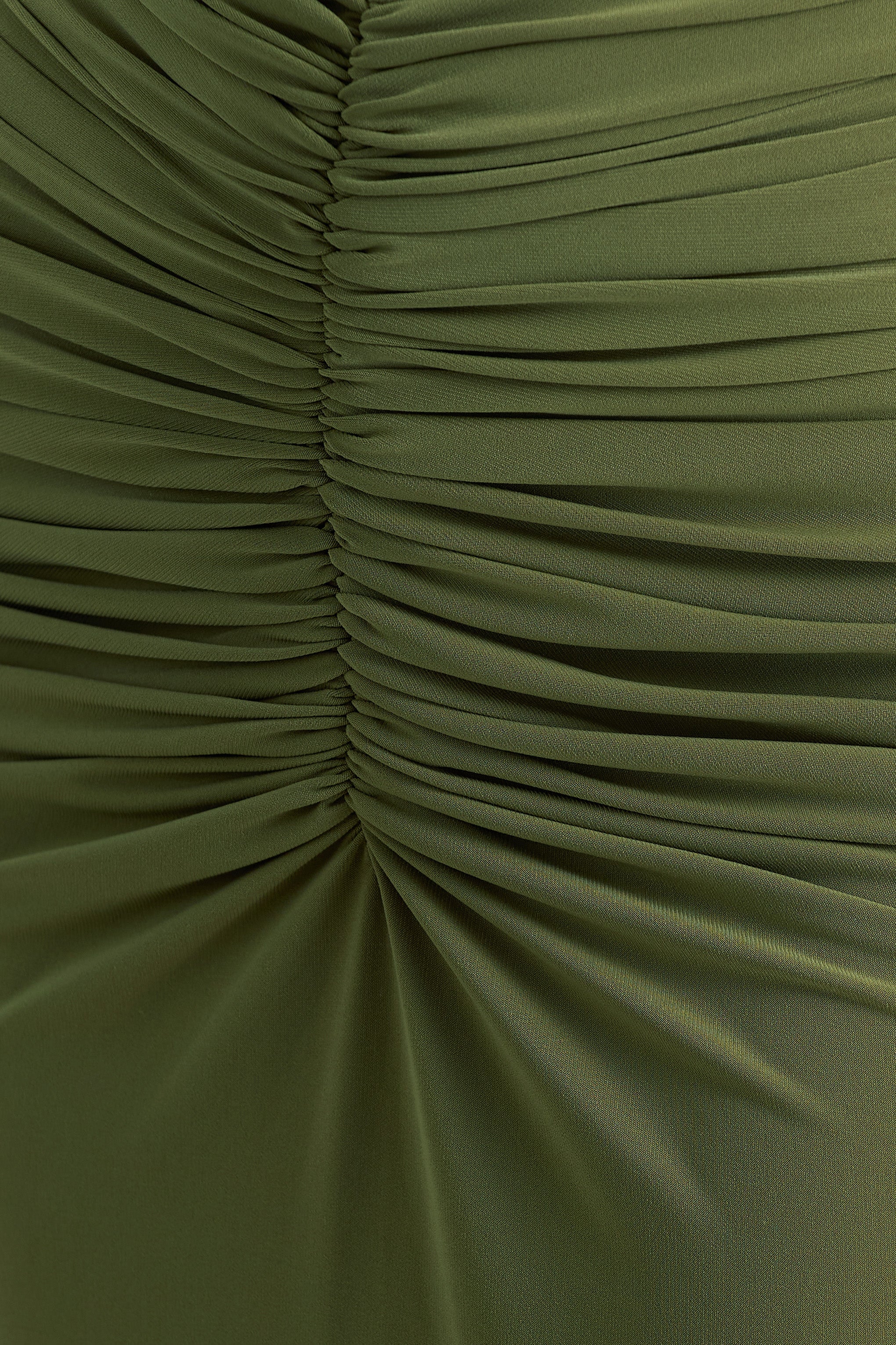 Premiere | Olive Boat-Neck Maxi Dress With Cape-Sleeves And Open-Back
