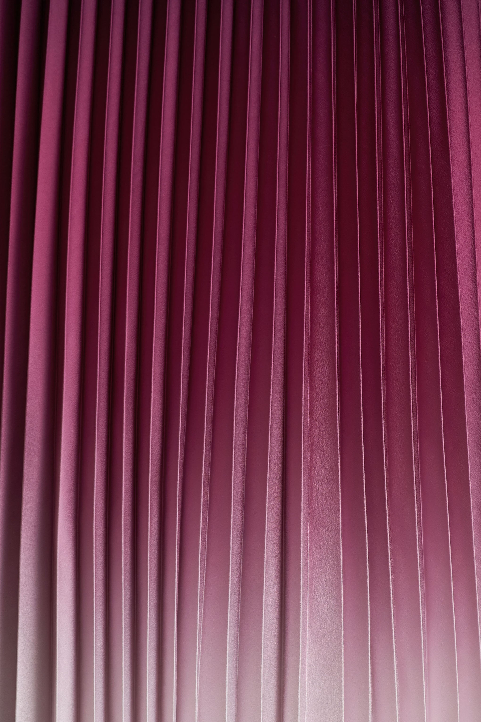 Libby | Burgundy Ombre Woven High-Neck Midi Dress With Pleated Detailing