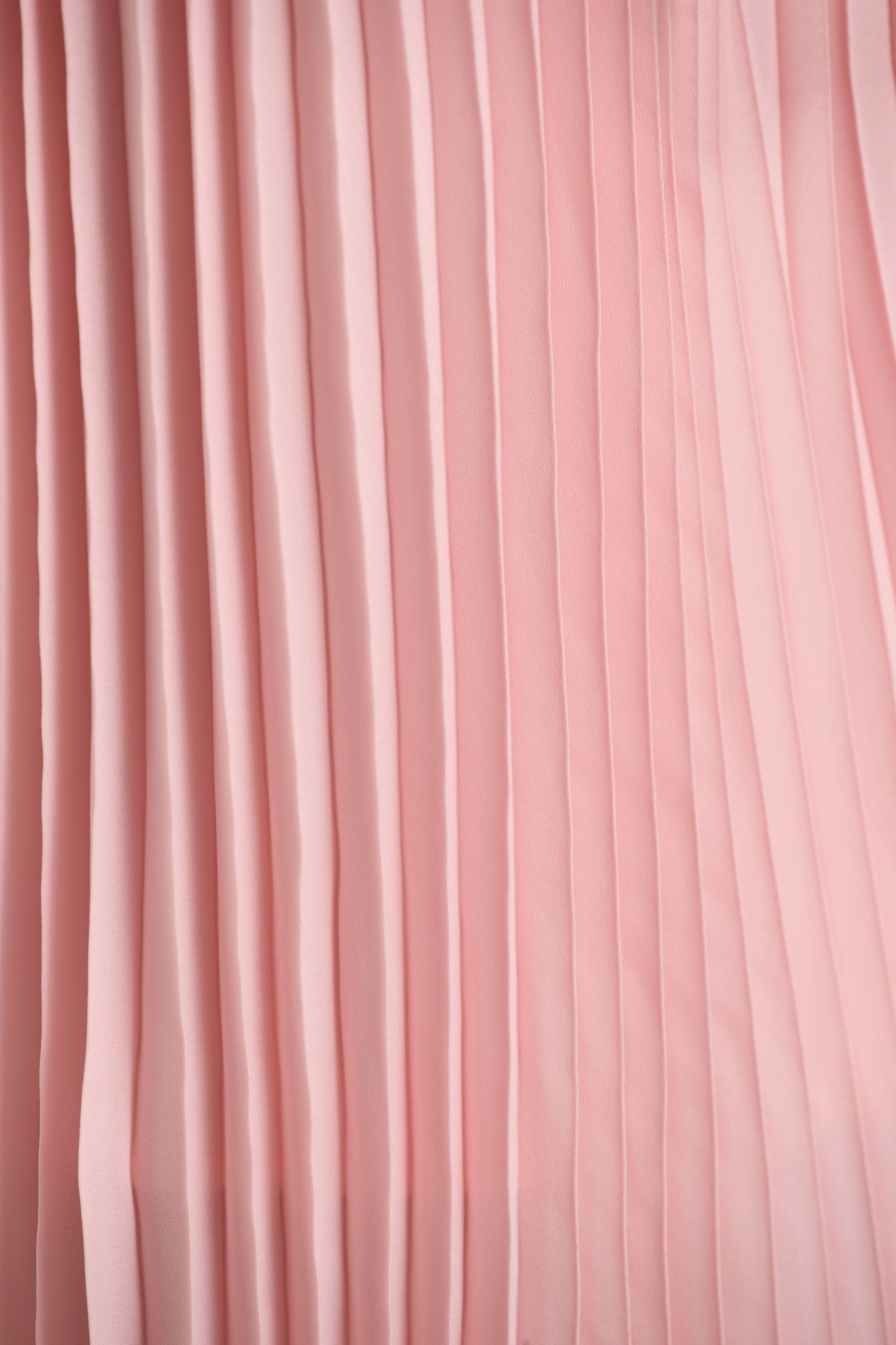 Tulip | Blush Pink Pleated High-Neck Midi Dress