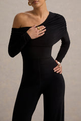 Gracious | Black Jumpsuit With Asymmetric Neckline