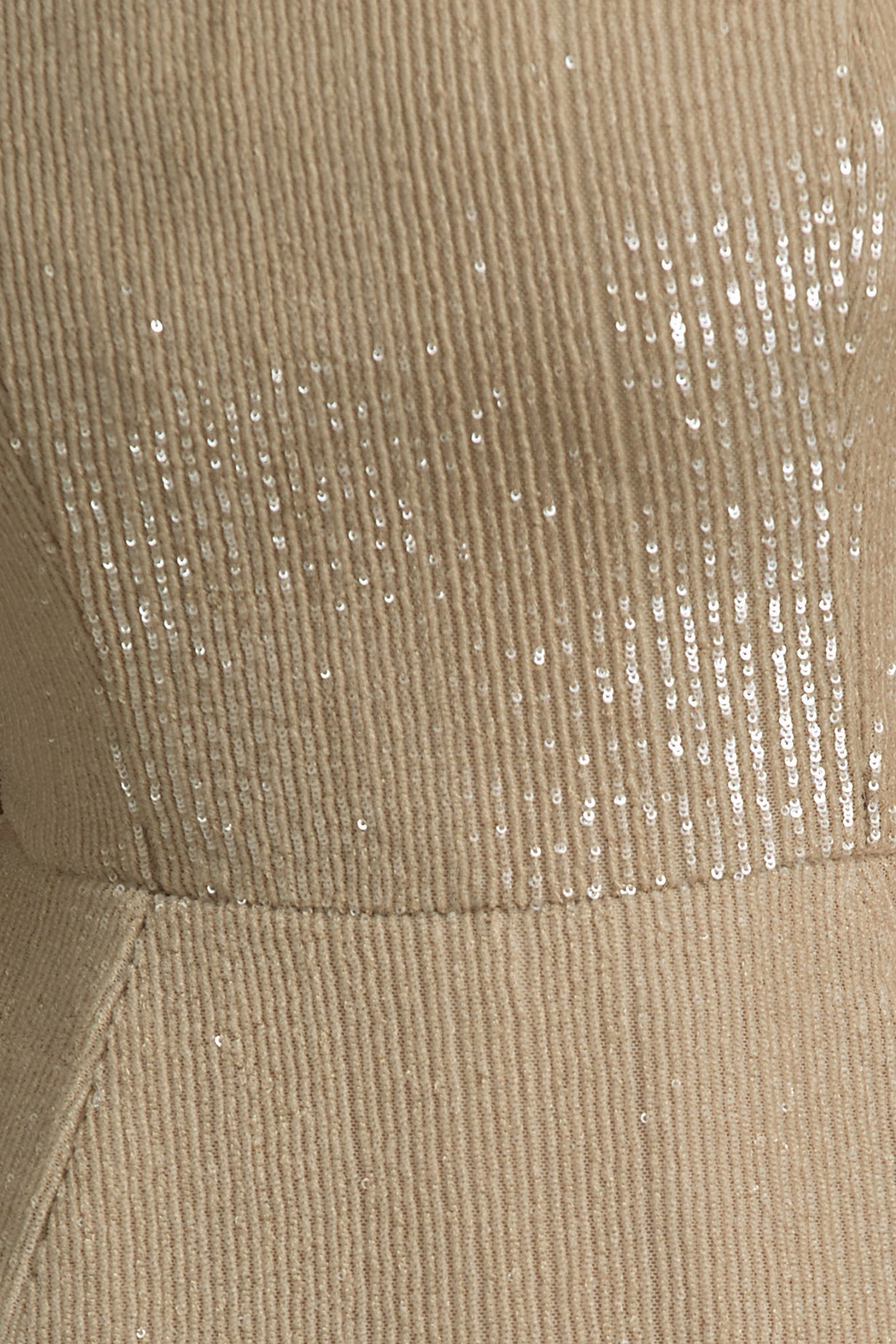 Clarabell | Cream Sequin Bandeau Structured Mini Dress